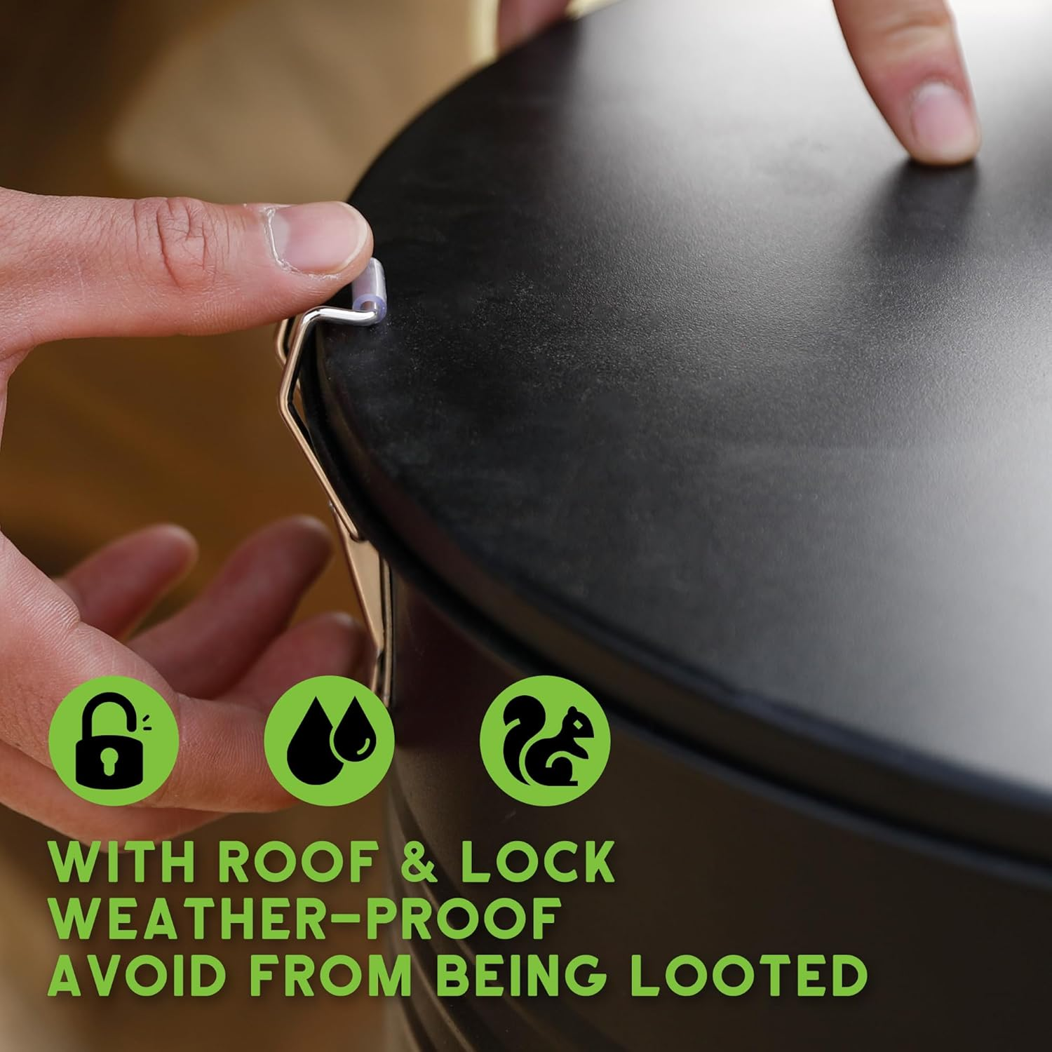 5.2KG Large Free Standing Deer Feeding Barrel, Heavy Duty Metal Hunting Game Feeder, Portable Gravity Deer Feeder Automatic Dispenser, Weather-Proof