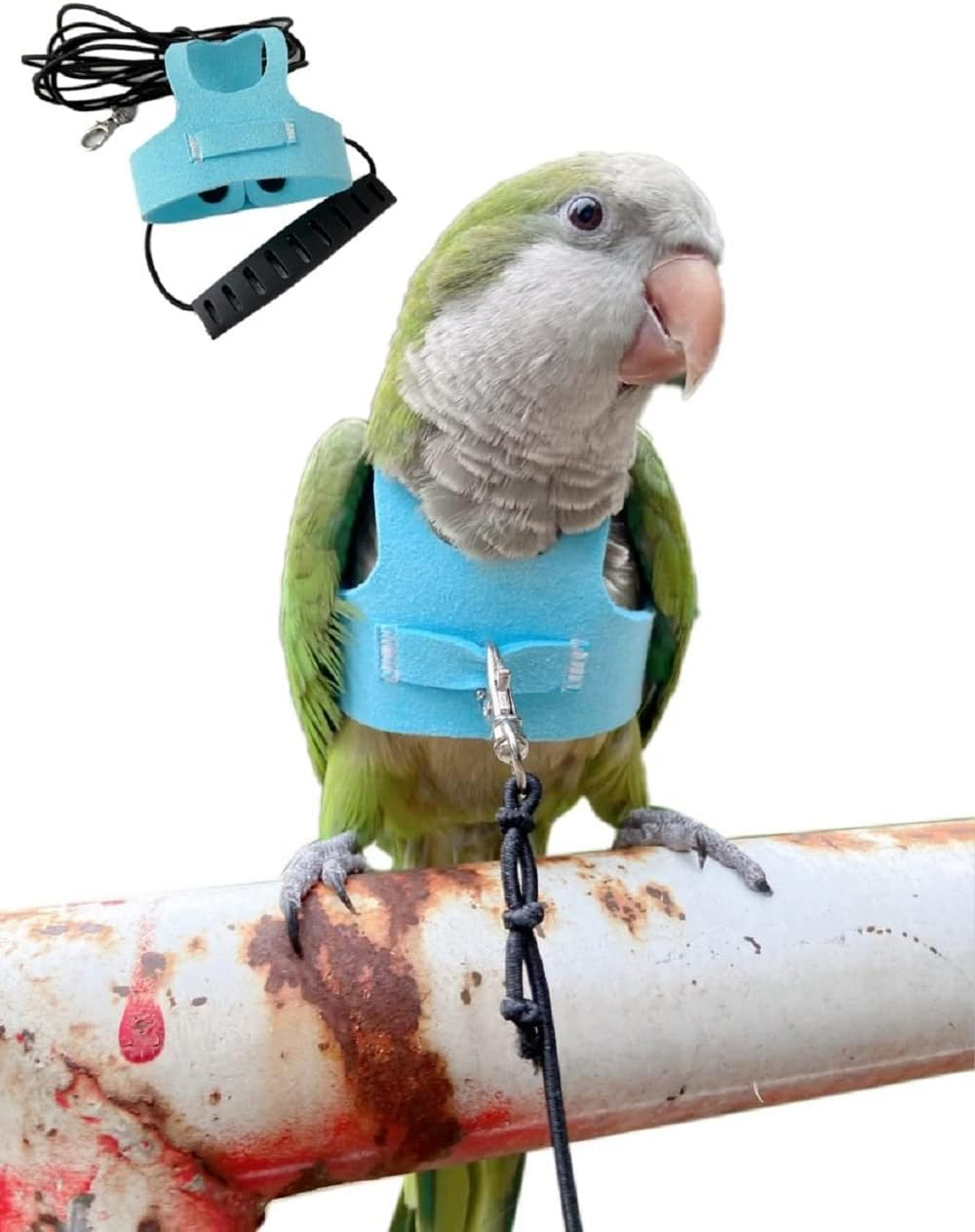 Bird Flight Harness Vest, Parrot Suit with Leash for Parakeets Cockatiels Conures Budgies, Flying Clothes Rope and Handle Outdoor Activities Training, anti Bite (2M, Yellow)