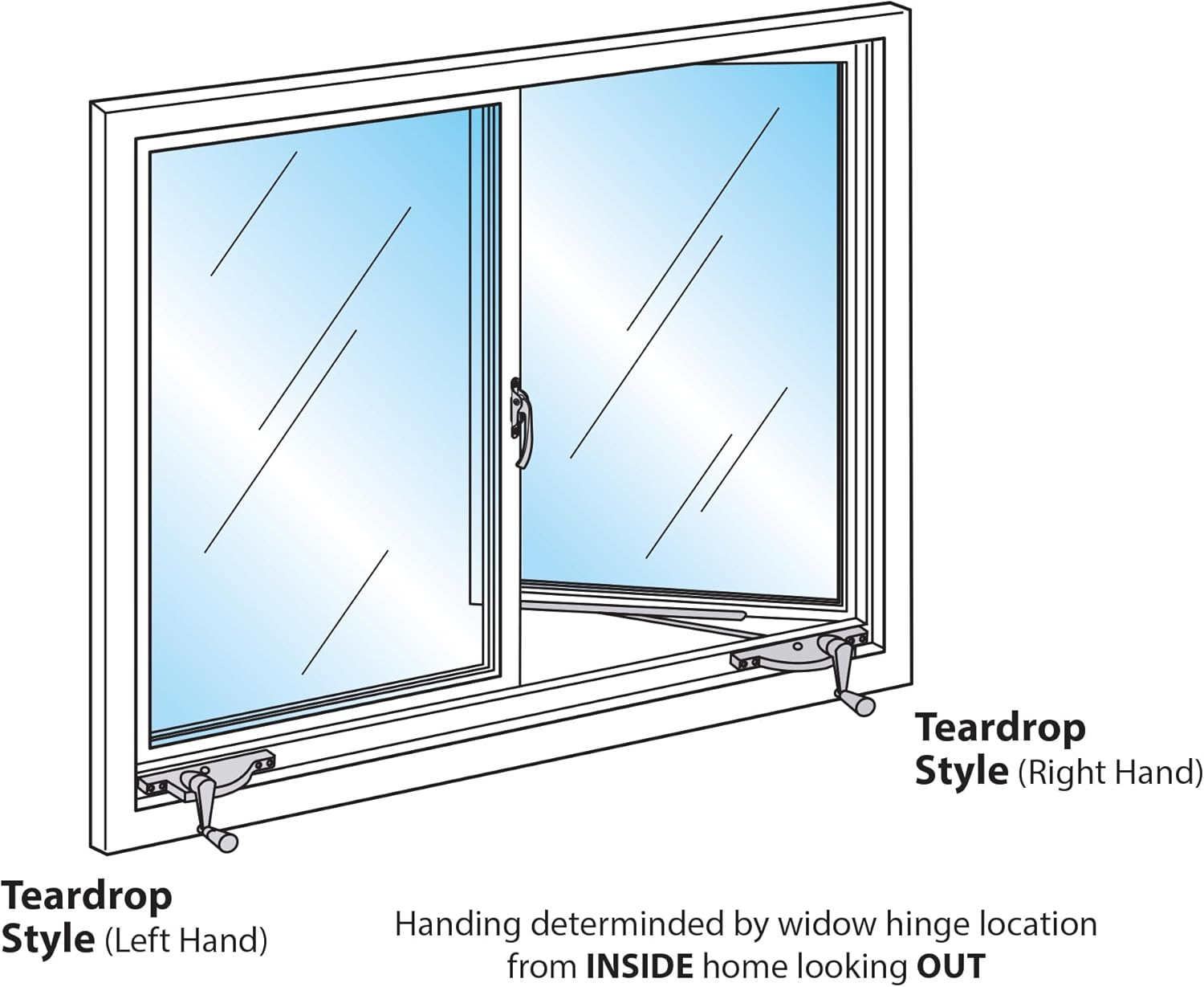 Prime-Line Products H 3502 9-Inch Teardrop Type Left Hand Casement Operator, Aluminum image number 3