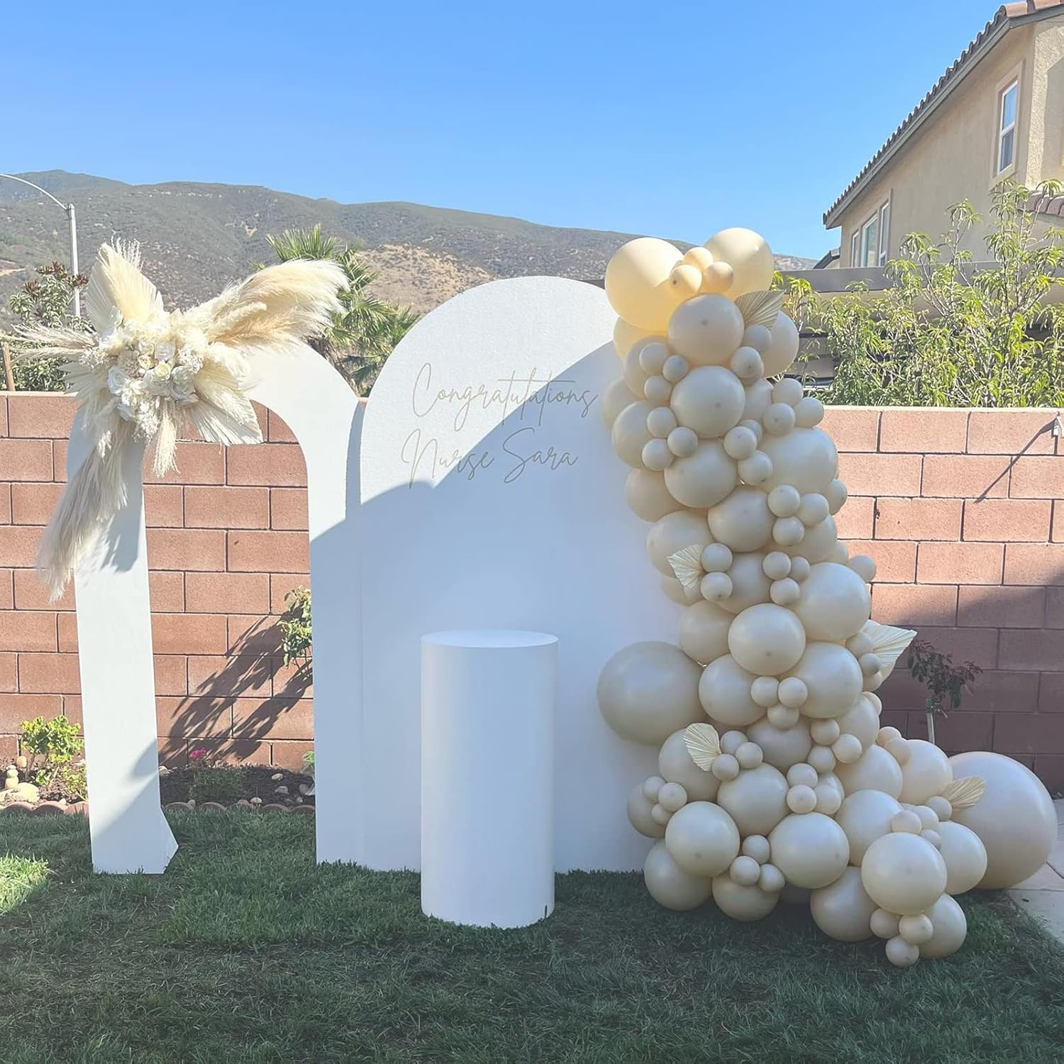 White Sand Balloons 84 Pcs Sand White Balloons Garland Arch Kit 5 Inch +12 Inch +18 Inch Nude Latex Balloons Happy Birthday Balloons Baby Shower Decorations Wedding Balloons - Gold,Pink image number 7