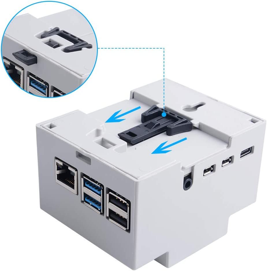 Geeekpi for Raspberry Pi 4 Din Rail Box Enclosure, Modular Box for Electrical Panels, for Raspberry Pi 4 Case with Fan, for Raspberry Pi Heatsink for Raspberry Pi 4 Model B image number 2