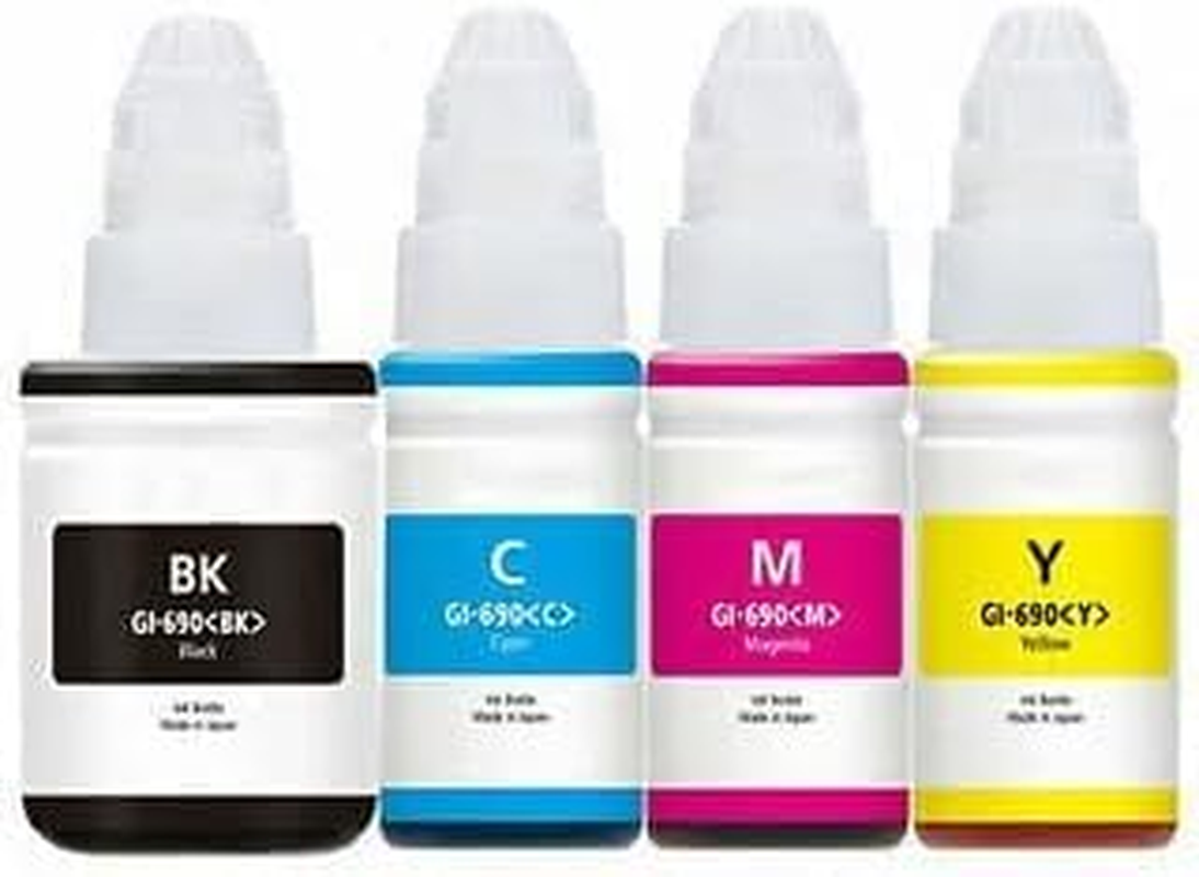 Summit Ink GI-690 Ink Bottles GI690 for Canon PIXMA G Series G2600, G2610, G Series G3600, G3610, G Series G4600 G4610 (1BK 1M 1C 1Y)