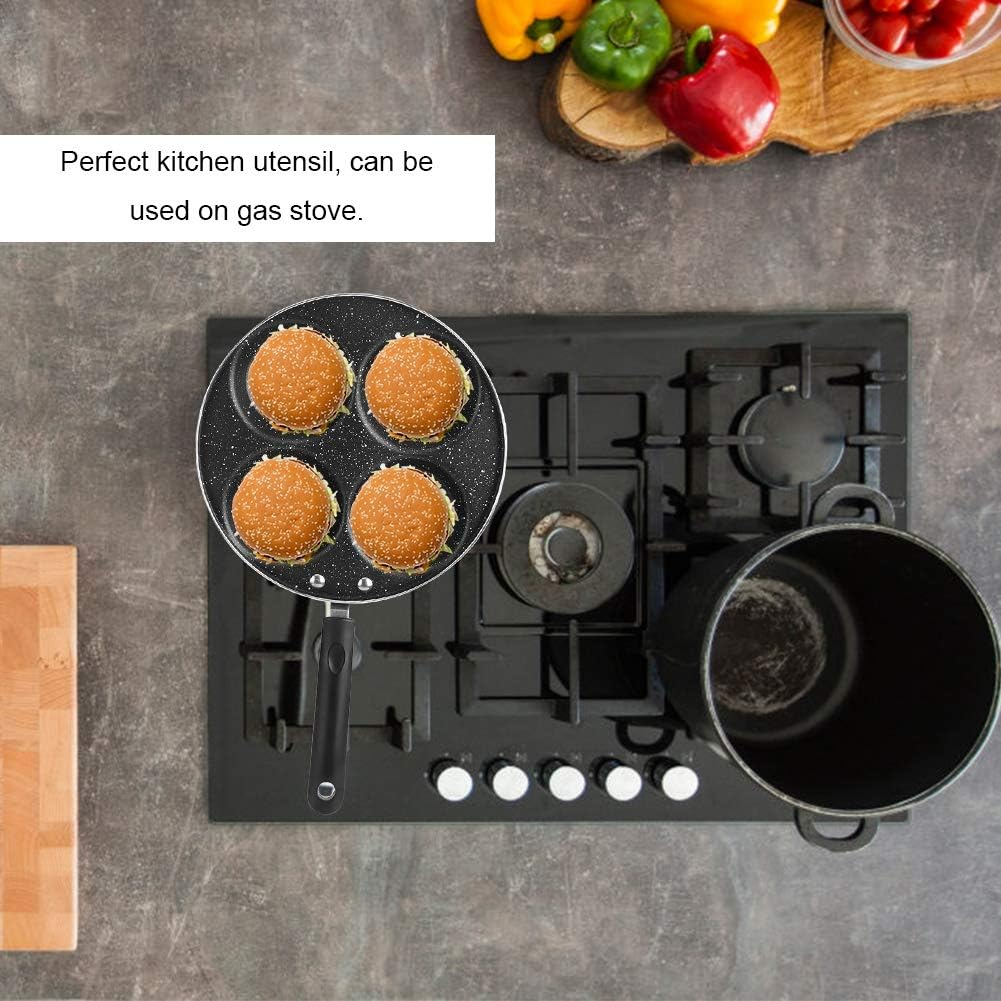 Egg Frying Pan, 4 Cup Aluminum Circle Fried Egg Pan Nonstick Pancake Pan Non Stick Egg Cooker Multi Skillet Omelet Pan for Frying Eggs Burgers Bacon image number 1