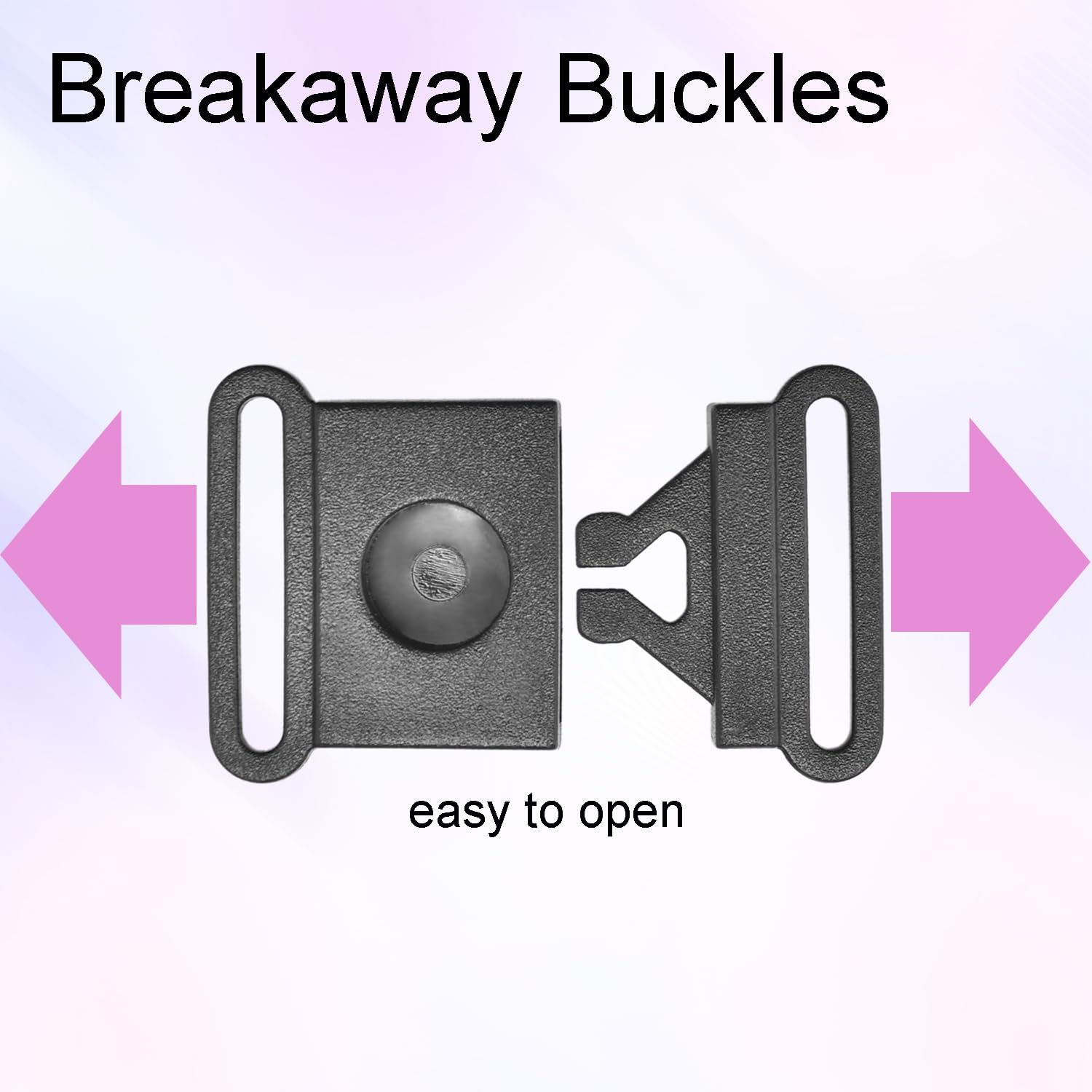 100Pcs Pack 3/8" 5/8" 3/4" 1" Webbing Black Plastic Safty Breakaway Bra Buckle Cat Dog Collar Harness Strap Parts Accessories image number 3