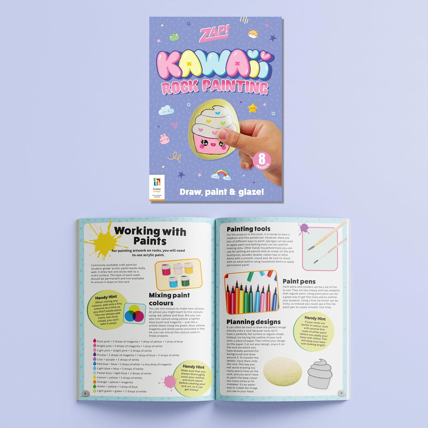 Zap! Kawaii Rock Painting Kit - Create Adorable Kawaii Rock Creatures with Paints and Accessories image number 5