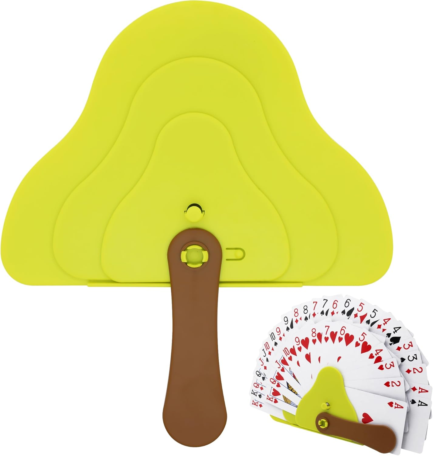 2 Pack Playing Card Holder for Kids Adults, Little Hands Free Cards Organizer for Canasta Uno Poker Game (Yellow) image number 4