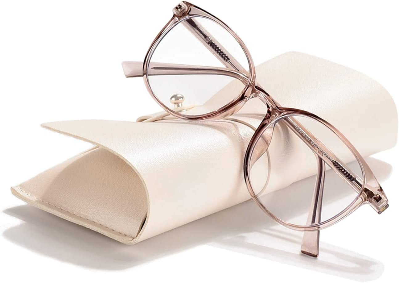 OPTOFENDY Blue Light Blocking Glasses Women, TR90 round Gradient Computer Eyeglasses, anti Eyestrain Eyewear