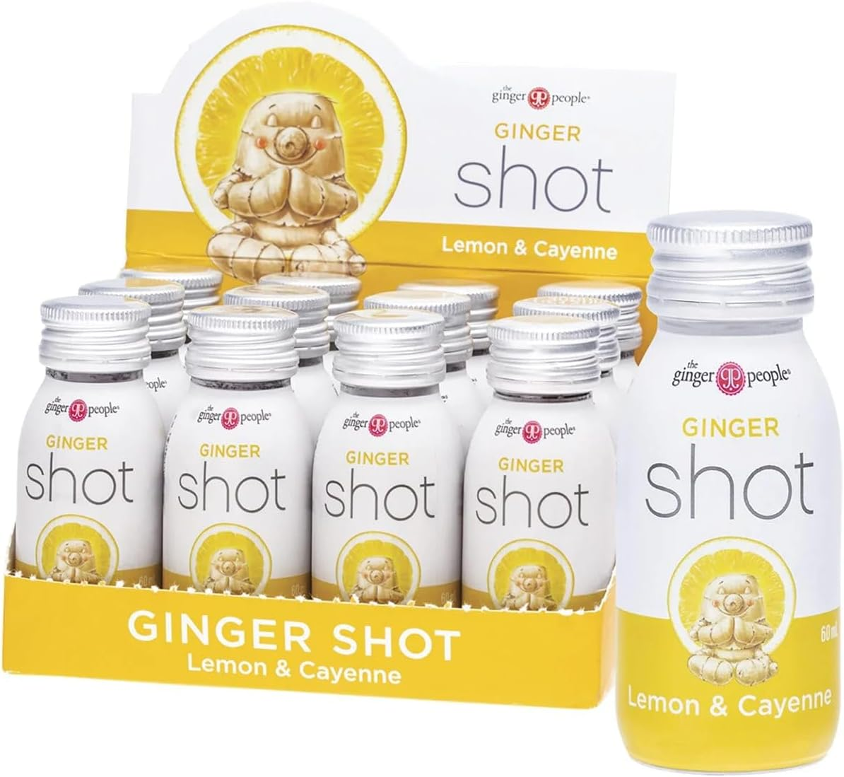 The Ginger People, Ginger Shot Lemon & Cayenne 60Ml - This Hot and Awakening Shot Delivers a Fresh Punch of Ginger with a Citrusy Zing That Exhilarates the Palate. image number 1