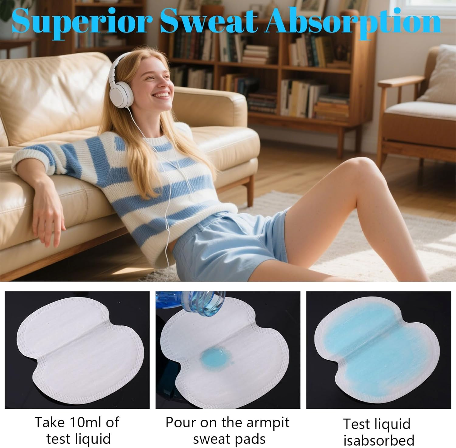 100Pcs Armpit Sweat Pads for Women Men Underarm Sweat Pads Disposable Protection Underarm Fight Hyperhidrosis Sweat Free for Outdoor Work Meeting