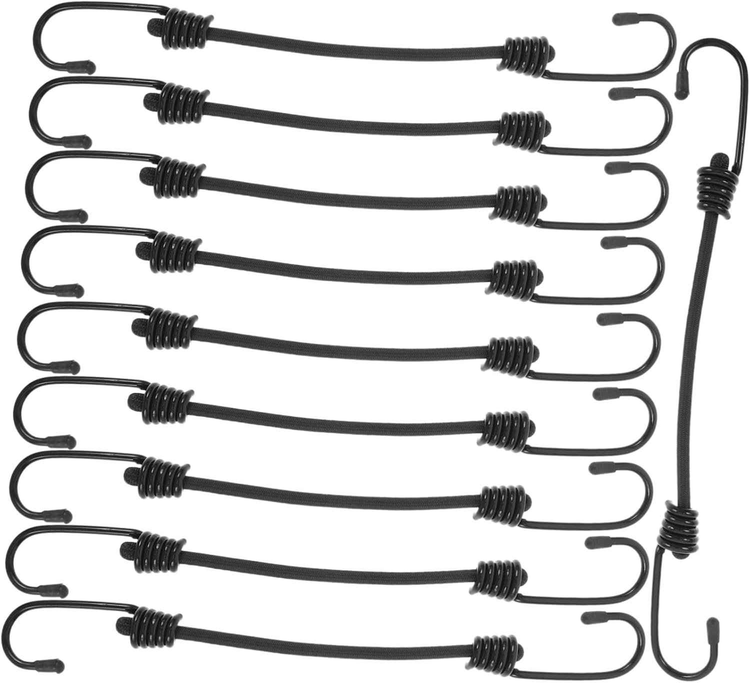 Holibanna 10Pcs Heavy Duty Elastic Bungee Cords Hooks Luggage Tie down Straps for Motorcycle Binding Scooters Bikes Trunk Fixing