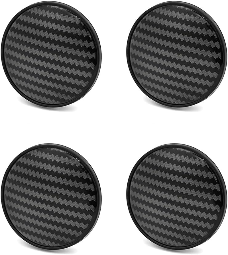 4 Pcs Car Wheel Hub Cap Fit for VW Volkswagen,Auto Wheel Hub Cover for VW Volkswagen Car Accessory Wheel Hubs Black Carbon Fiber(Outer Diameter 65Mm/2.56In, Inner Diameter 55.8Mm/2.2In)