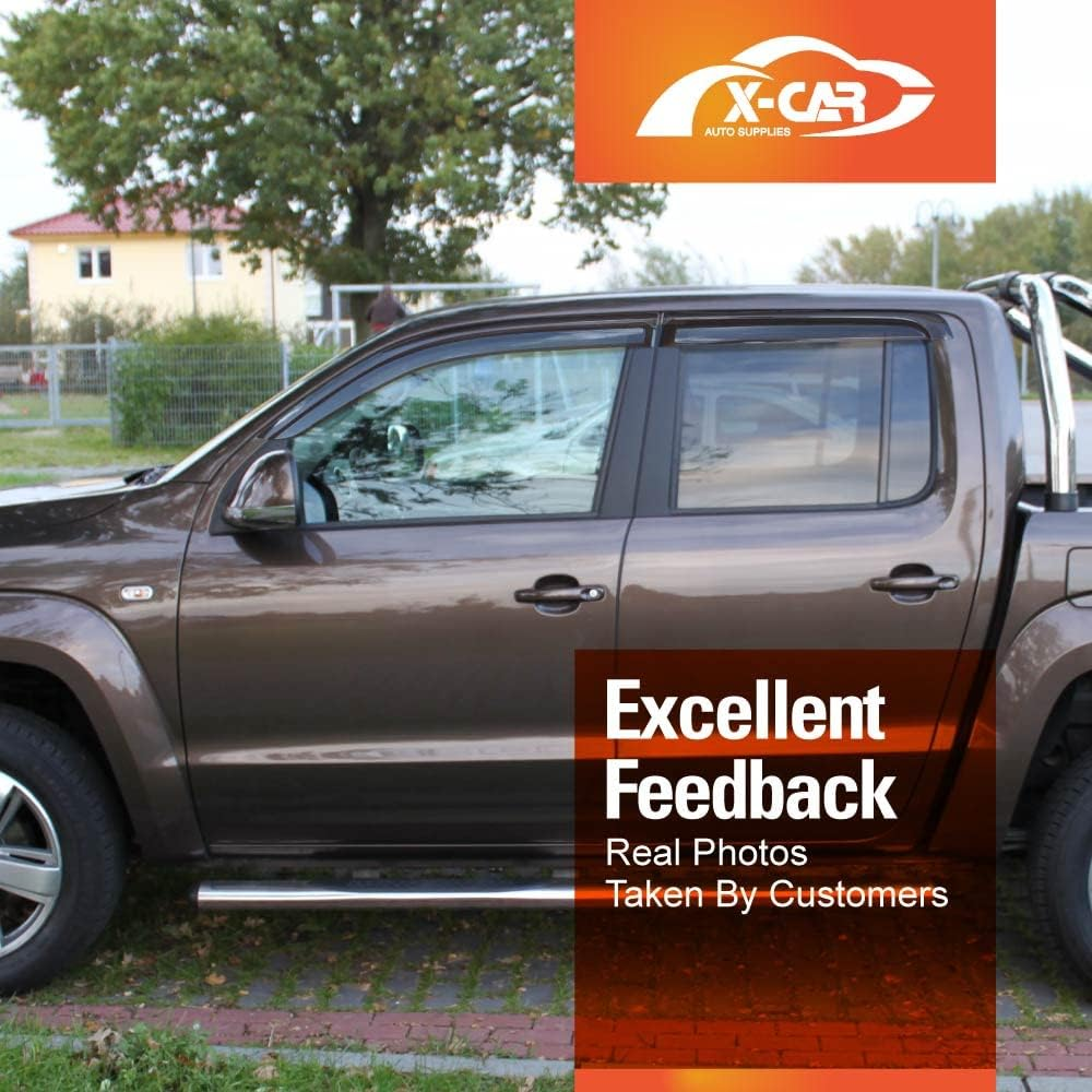 X-CAR Premium Weathershields Compatible with Volkswagen Amarok Dual Cab 2009-2022 Car Accessories Weather Shields Wind Deflectors Window Sun Visors image number 4