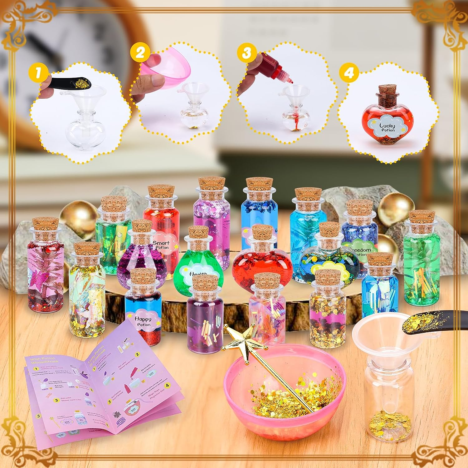 Fullove Gifts for Girls Age 6 7 8 9 10: Arts and Crafts Kids 10 Year Old Girl Toys Craft Kits Birthday Creative Potion Making Kit Children, Pink Day image number 6