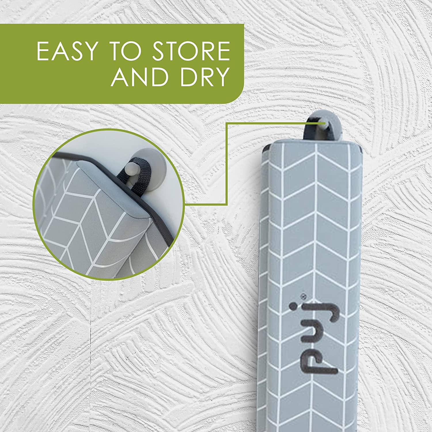 Puj &ndash; Pad Bathtub Arm Rest, Extra Comfortable Elbow Rest, Non-Slip, Firm-Grip Baby Bath Tub Cushion with Hanging Loop, Stylish Baby Bath Essentials, 17.5 X 5 X 2.25 Inches image number 2