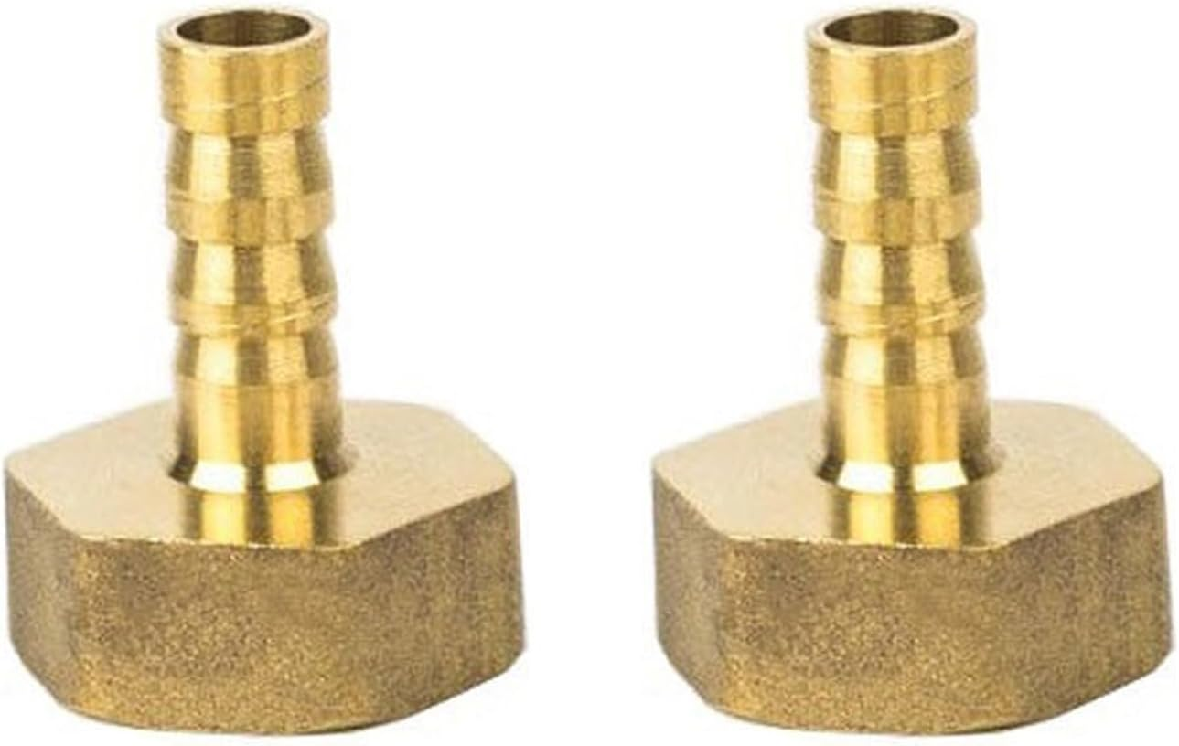 Xlihdzum 2PCS 10Mm to 1/2 Inch BSP Female Thread Barb Brass Fitting Connectors Hose Barbed Joint Adapter Coupler - Female Thread Barb Brass Fitting for Fuel Air Gas Water Oil Air Gas Use image number 4