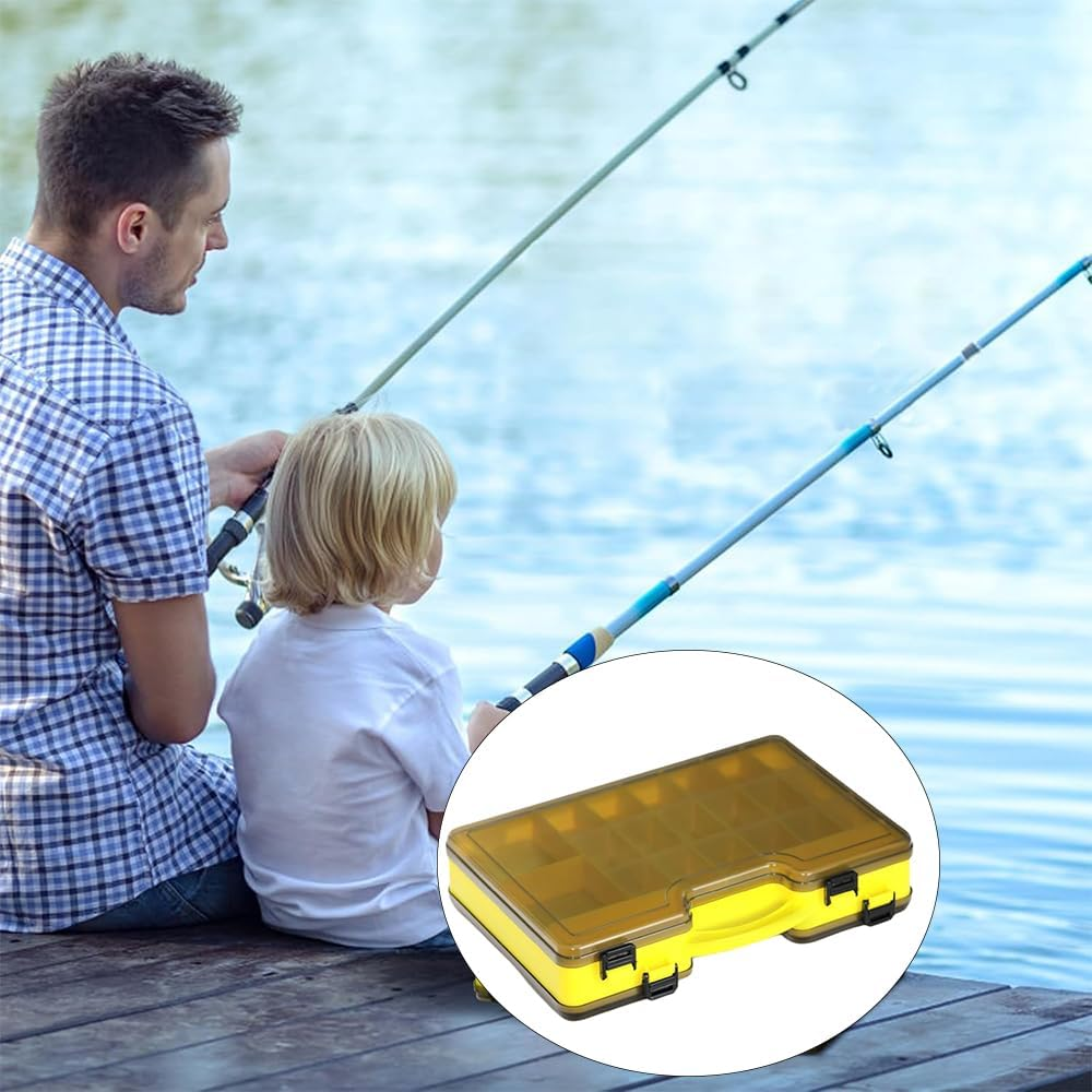 Fishing Tackle Box-Waterproof Fishing Bait Storage Box with Removable Dividers, Double-Sided Lure Box, Portable Lure Tackle Organizer for Outdoor Fishing image number 1