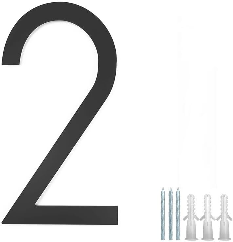 12" Large Stainless Steel Floating House Number, Metal Modern House Numbers, Mailbox Decor Number with Nail Kit for Outdoor Mailbox Yard Home Wall Doorgarage Gate,Coated Black (Black-4)