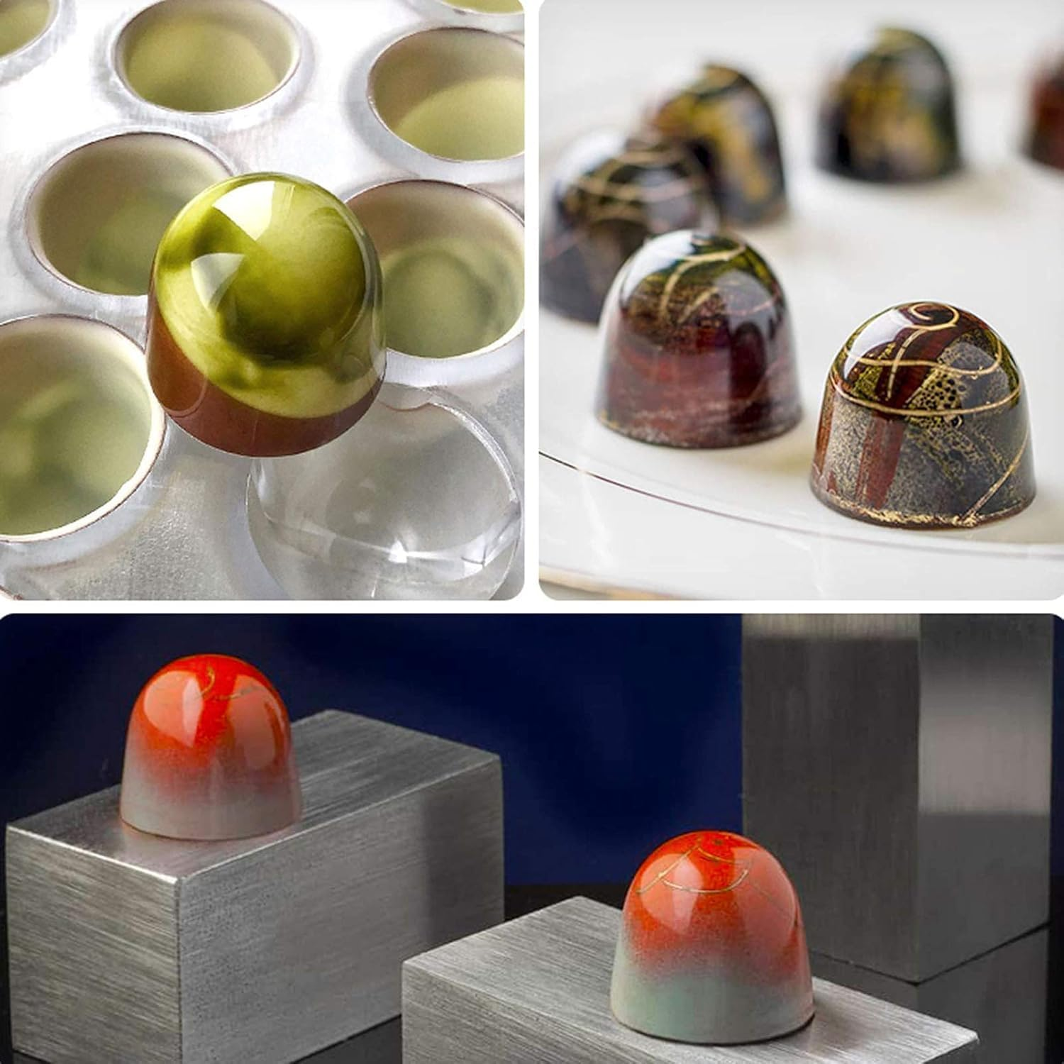 Polycarbonate Chocolate Mould, 21 Cavities Bullet Shape Chocolate Bonbons Mold, Clear Hard Plastic Bakeware Pastry Tools, DIY Candy Mould for Chocolates, Sweets, Jelly, Truffle, Pralines image number 2