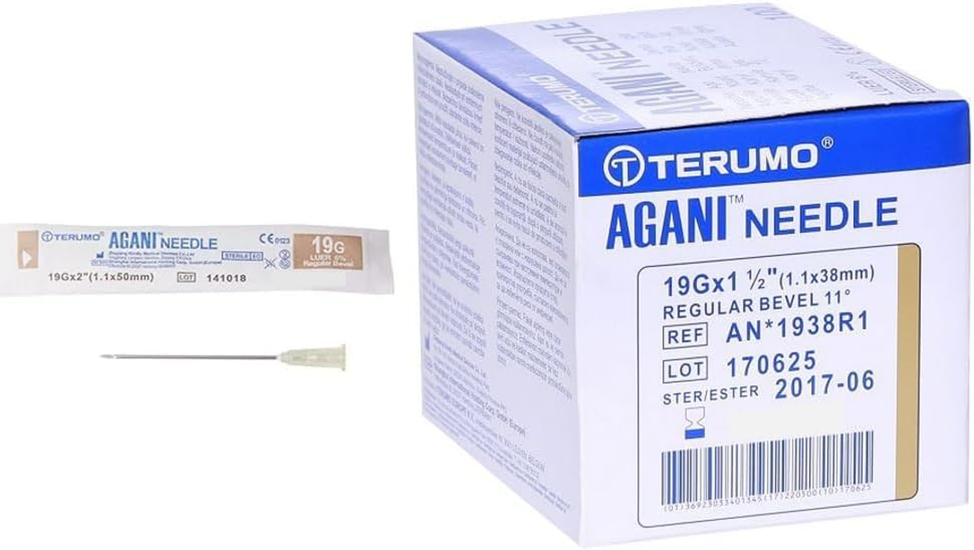 100Pcs 18G 19G 21G 23G 25G Terumo Agani Dispensing Syringe Needle * Industrial Science Lab Experiments Injection Syringe Accessories * Individual Sterile Package (19Gx38Mm) image number 4