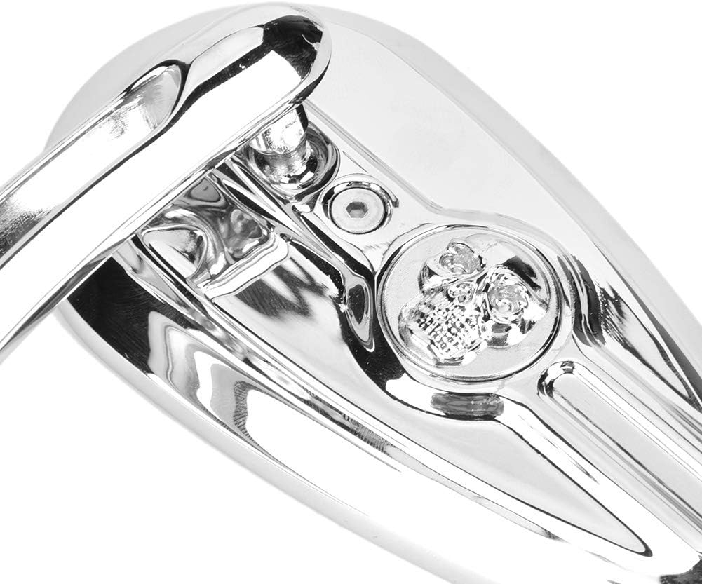 Motorcycle Backing Mirror, Chrome-Plated, 8 Mm, 10 Mm Thread, Skull-Drop-Drip-Drug Reflector, Universal Accessories, Large Field of Vision, Robust, Aluminum image number 4