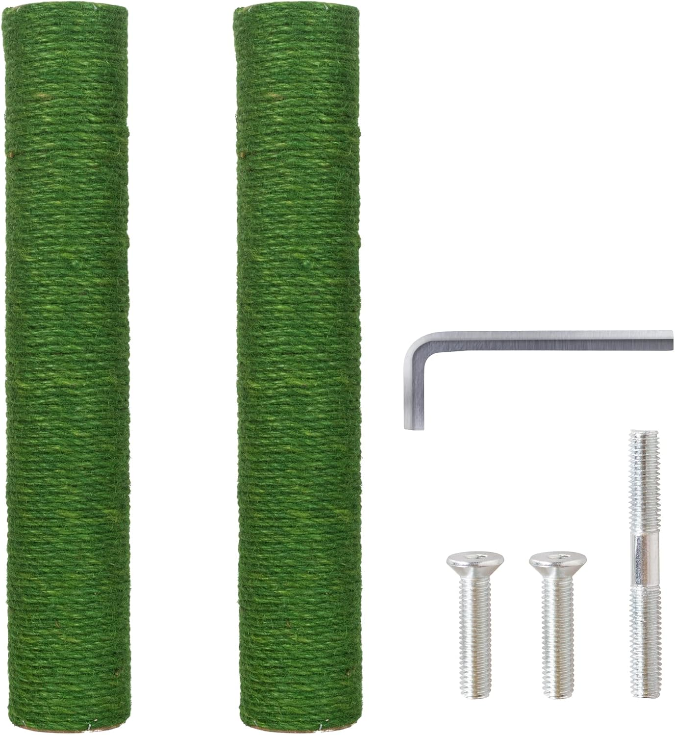 Pinkgarden Natural Sisal Replacement Cat Scratching Post, M8 Cat Scratch Post Refill Pole Parts for Refurbishment, Grey, Include Screws