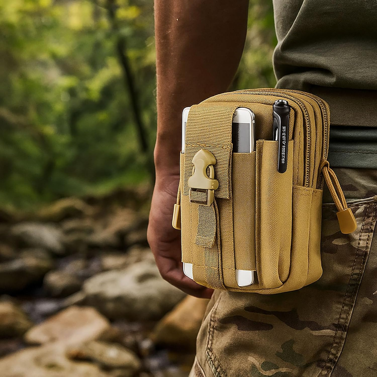 SYGELER Tactical Leg Bag - Military-Grade Compatible Leg Pack/Scanner Holster for Motorcycle Riding, Outdoor Sports & EDC - Waterproof Multifunctional Waist/Thigh Bag image number 5