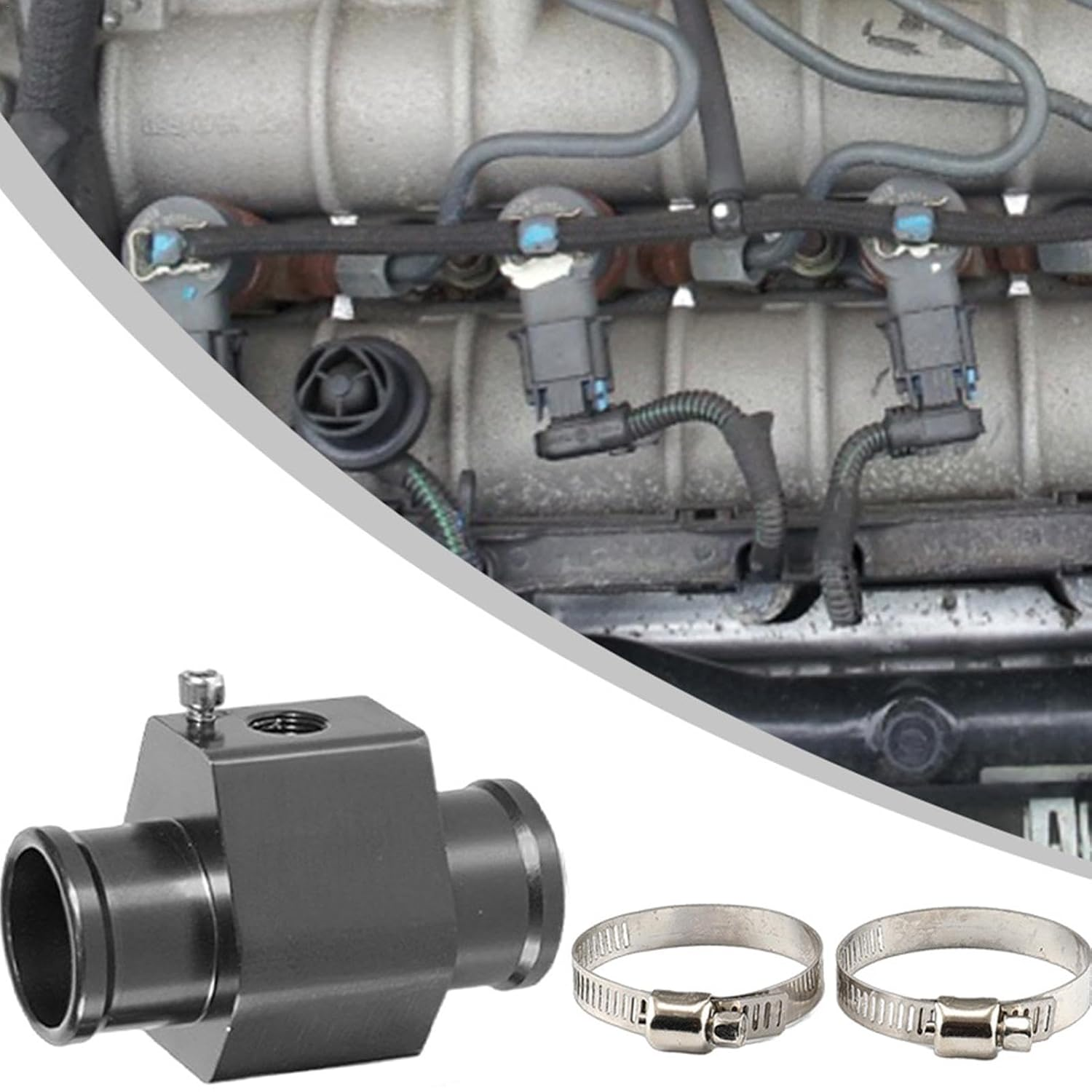 Joint Pipe Gauge, Water Temp Joint Water Sender Adapter Thermostat Sensor, Water Coolant Temperature Gauge Joint Pipe Adaptor for Vehicle image number 6