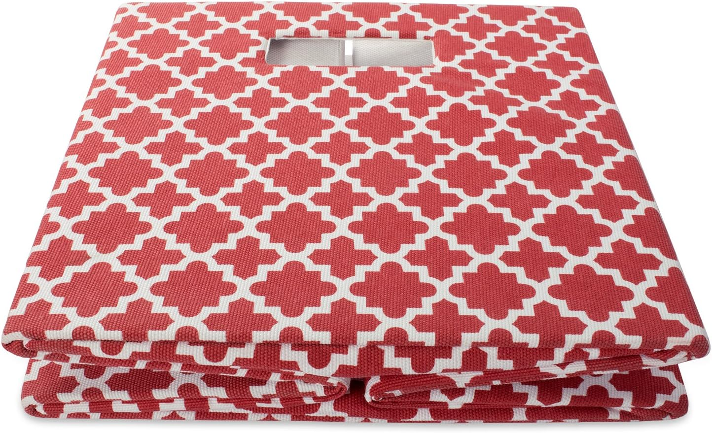 DII Hard Sided Collapsible Fabric Storage Container for Nursery, Offices, & Home Organization, (13X13X13) - Lattice Rust image number 3