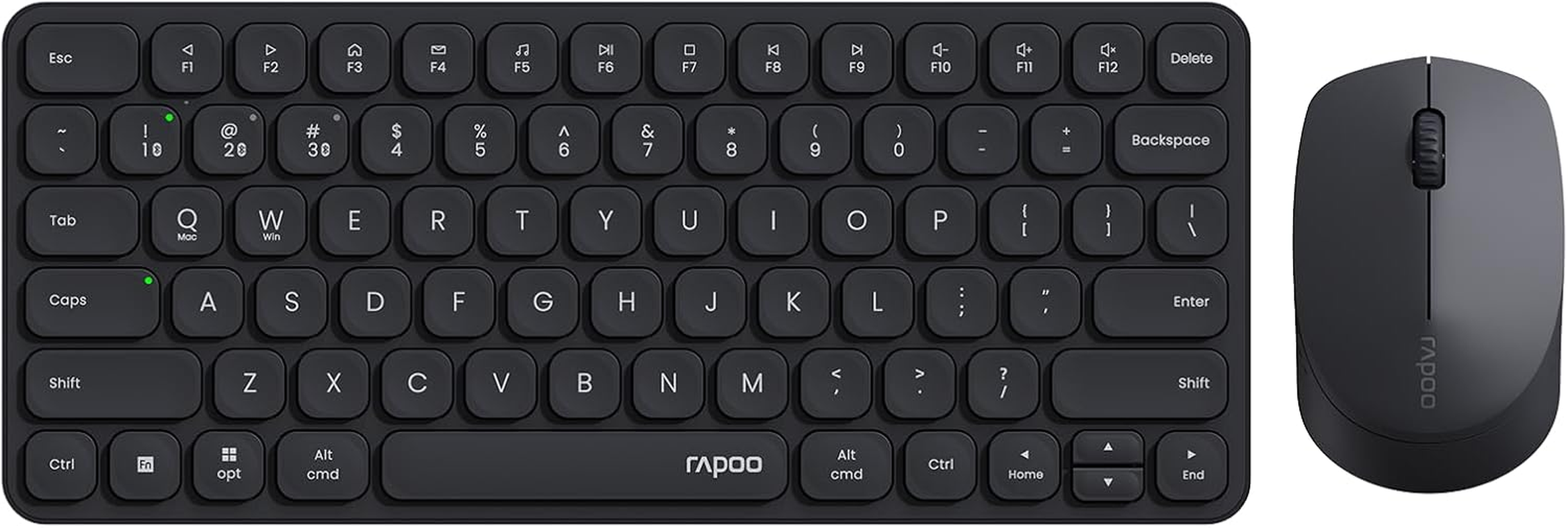 Rapoo 9010M Multi-Device Keyboard and Mouse Combo, 2.4Ghz/Bluetooth 5.0/4.0 Wireless Keyboard & Mouse Set for Windows/Mac/Linux/Chrome, Support 4 Devices, Low-Profile Silent Click, Battery Powered image number 1