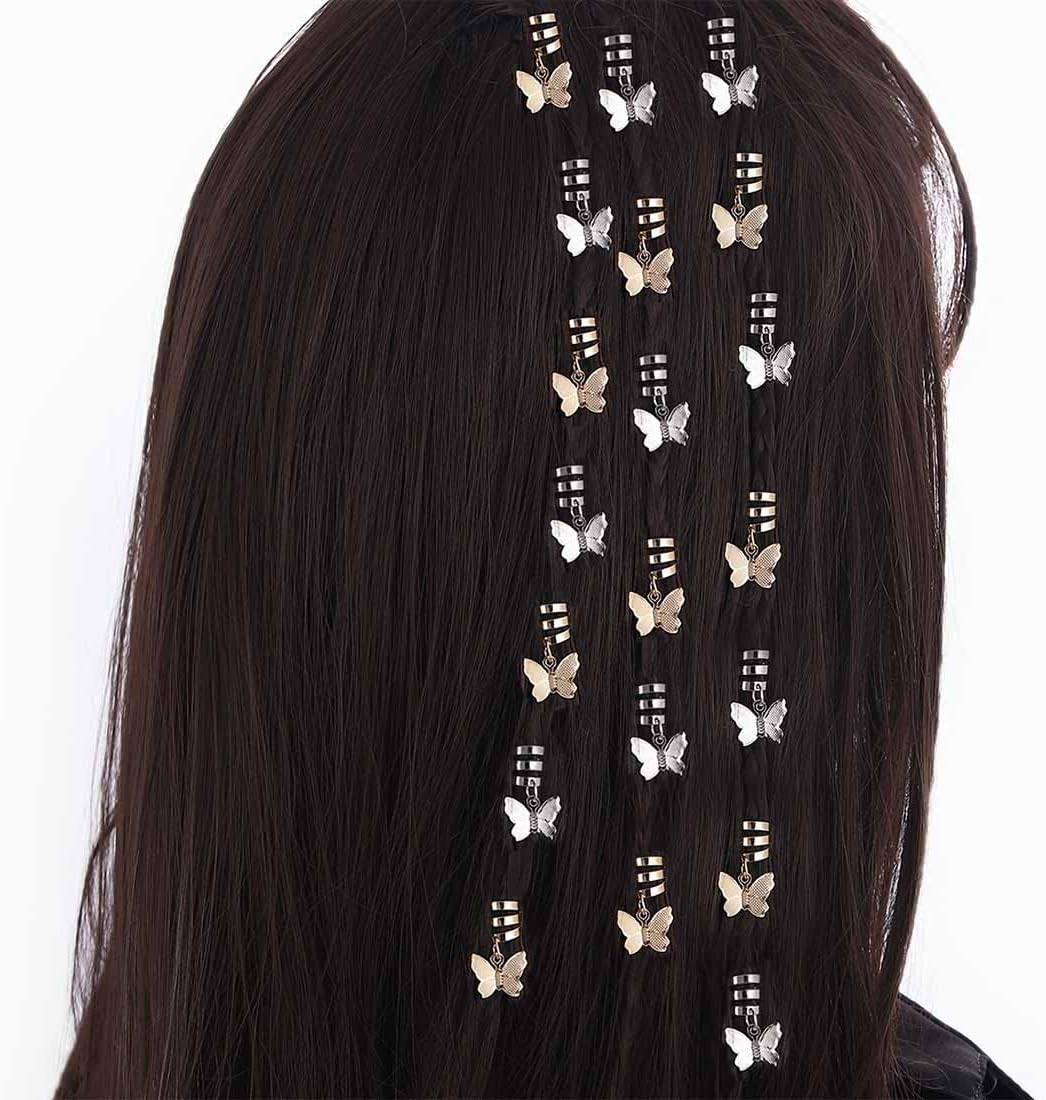 PLABBDPL Pack of 20 Dreadlock Jewellery Hair Spiral Clips, Hair Braid Rings, Aluminium Dread Lock, Adjustable Metal Cuffs, Dreadlocks, Beads, Braiding Hair Jewellery, Hair Dreadlocks Accessories for Men and Women image number 5