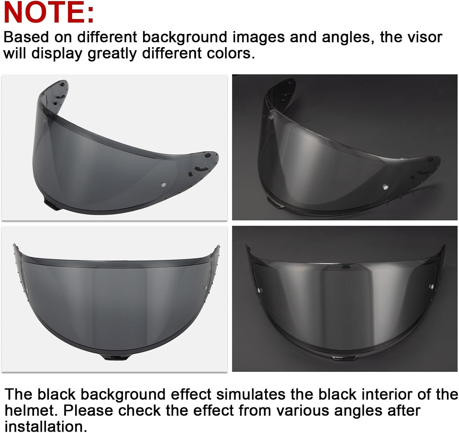 PSLER Helmet Visor for Shoei NXR2 Z8 RF-1400 CWR-F2 CWR-F2R X-Fifteen X15 X-SPR Pro Mirrored Helmet Visor Tinted Visor Motorcycle Helmet Accessories Replacement (Light Black)