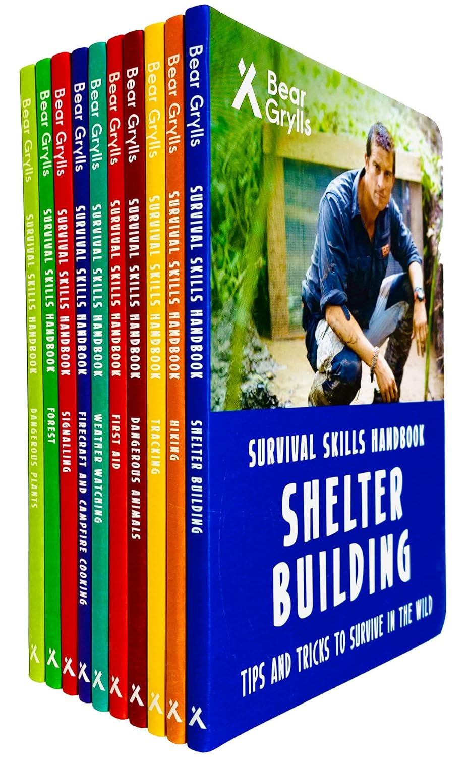 Bear Grylls Survival Skills Handbook Series 10 Books Collection Set (Dangerous Plants, Forest, Signalling, Weather Watching, First Aid, Hiking, Tracking & MORE!)