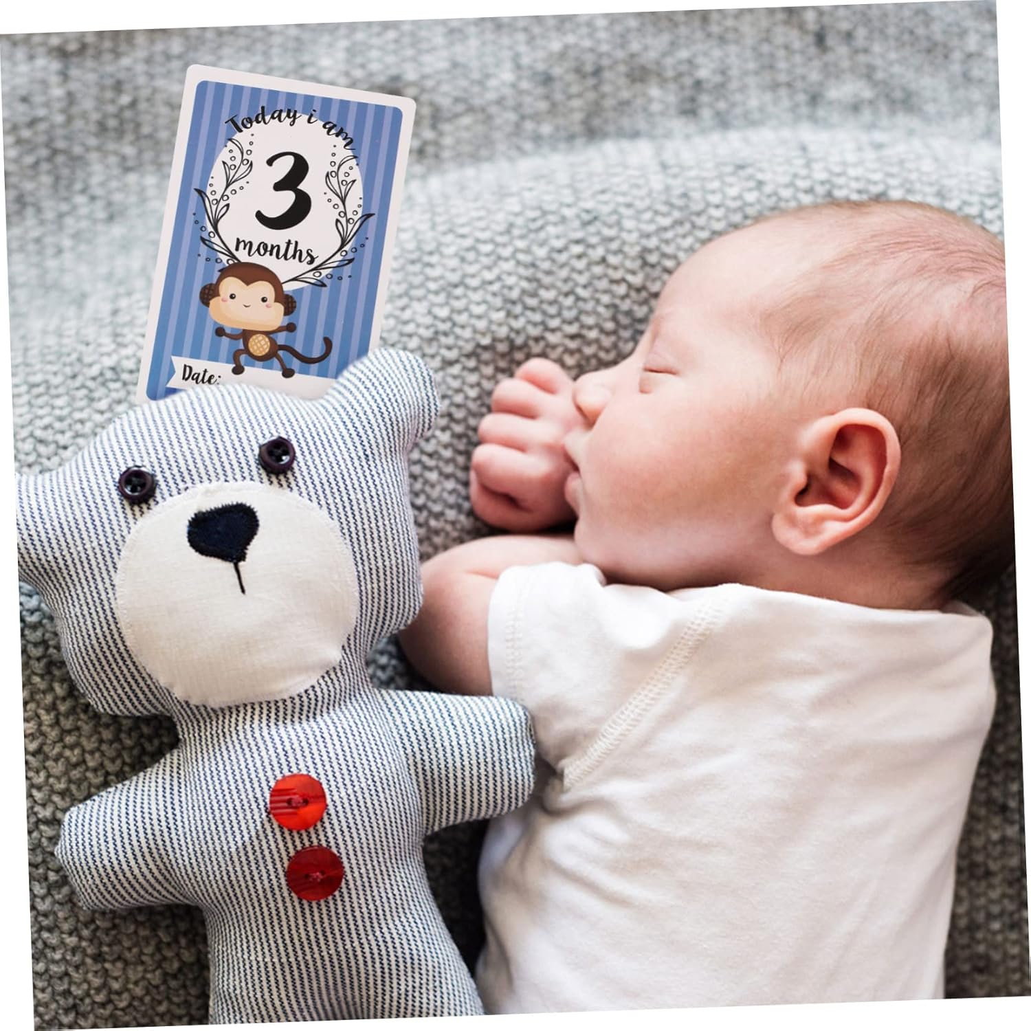 Abaodam 12Pcs Christmas Born Essentials Animal Milestone Cards Fine Workmanship Decorative Growth Recording Cards