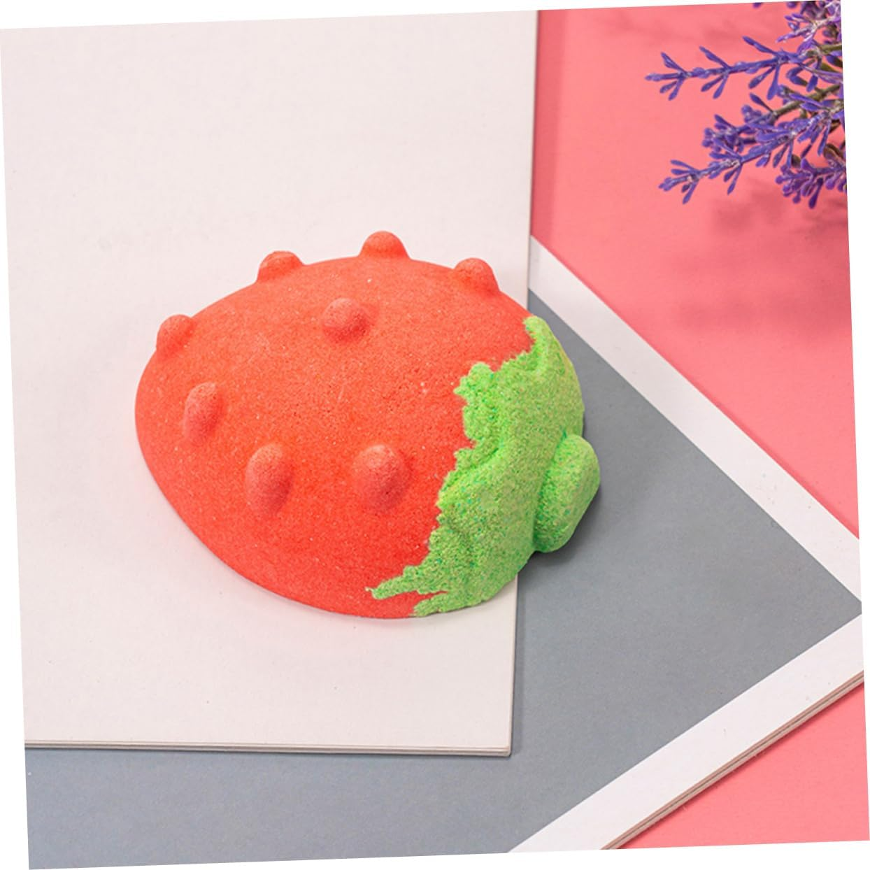 Gogogmee Strawberry Fragrance Bubble Bath Set 4Pcs Bathing Salt Exfoliating Powders Portable Gentle for Foot Soak Spa