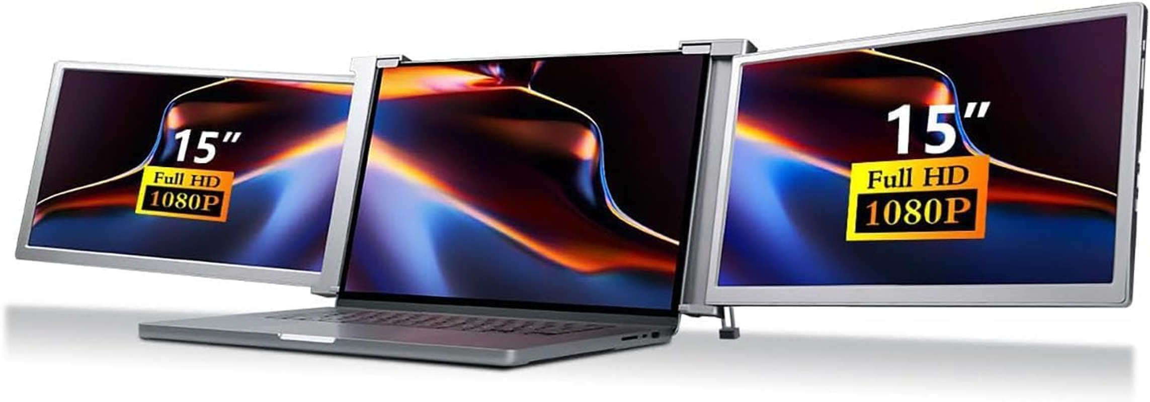 Trion Portable Monitor Extender for Laptop Full HD Foldable Dual Screen 15.6 Inches - Grey (1 Year AU Warranty) image number 1