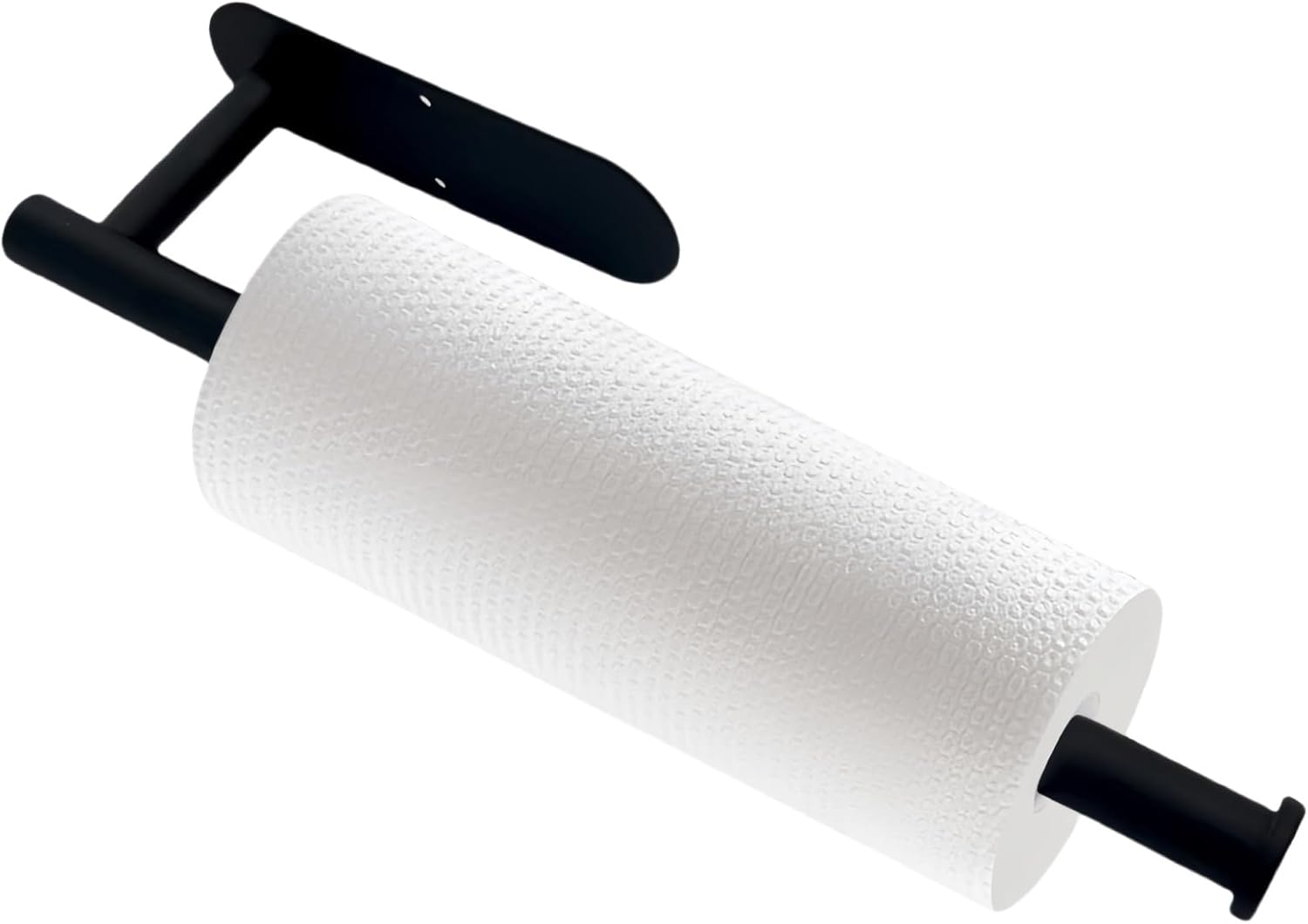 Castaic Paper Towel Holder under Cabinet, Kitchen Roll Hanger, 304 Stainless Steel, Self Adhesive Hanging for Kitchen, Bathroom (Black-Rectangle 13 Inch)