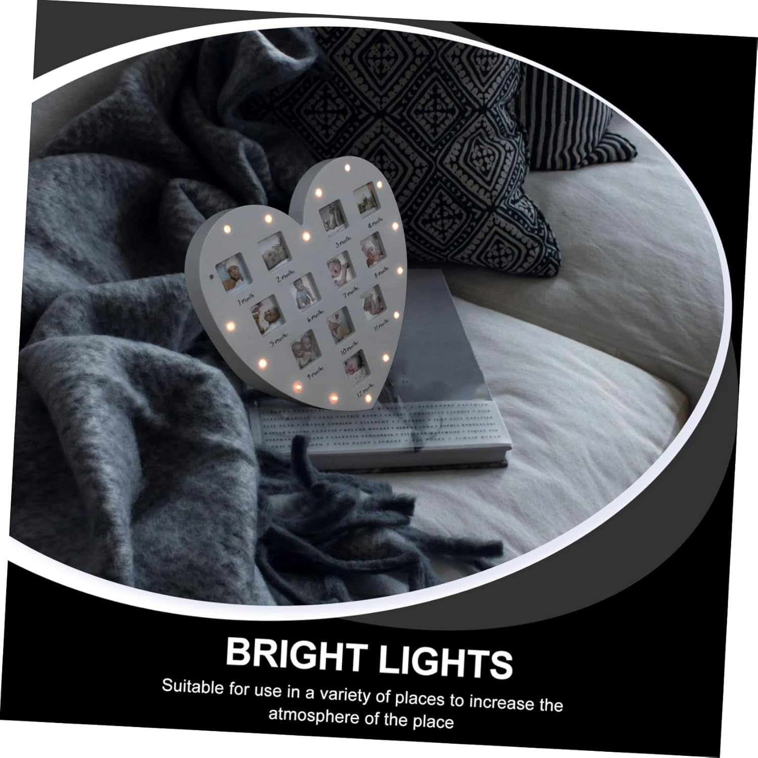 Toyvian Keepsake Frame for Newborn Month Photo Album Wall Hanging Decor for Growth image number 6