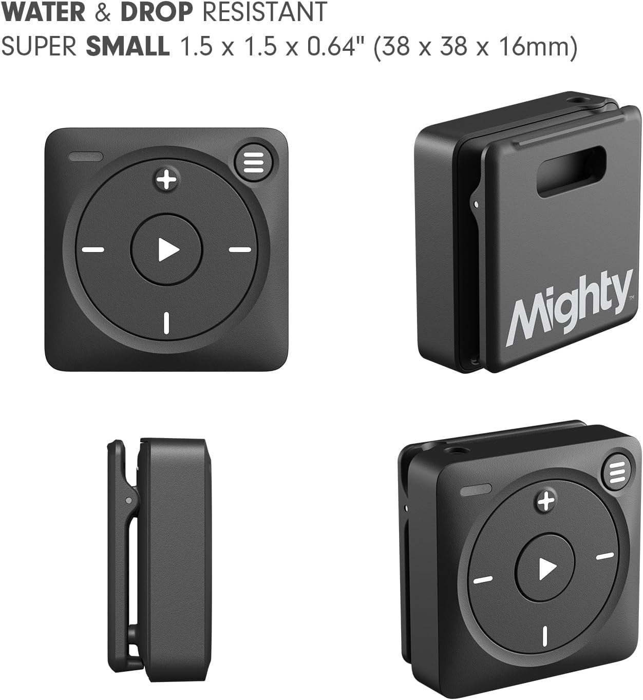 Mighty 3 Spotify Music Player - Compatible with Bluetooth & Wired Headphones - 1,000+ Song Storage - No Phone Needed - (Black), M200 image number 3