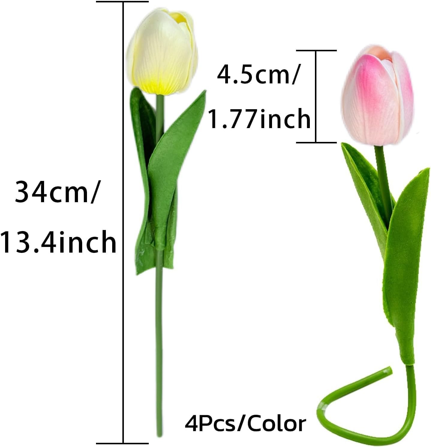 Artificial Tulips Flowers Fake Flowers Latex Tulips Real Touch for Party Home Wedding Decoration and DIY Decor, Multicolor 8PCS image number 2