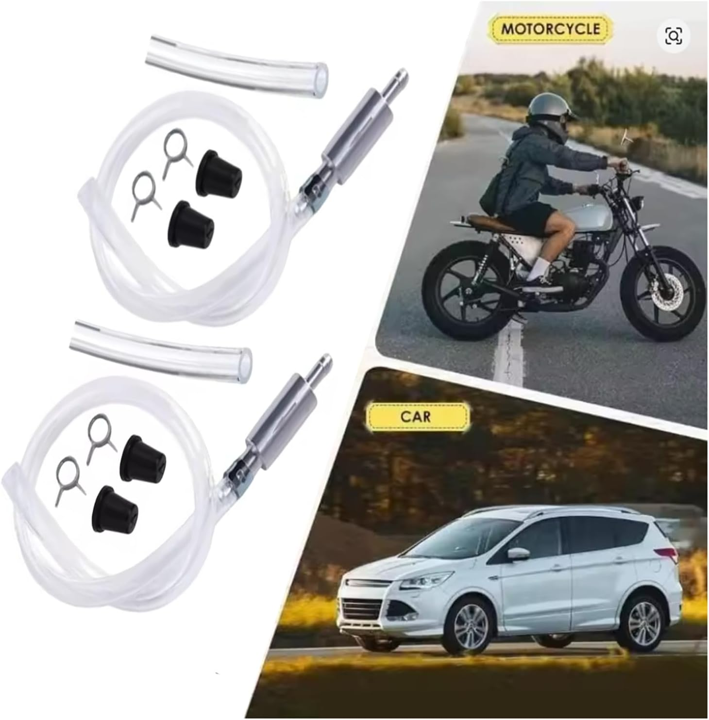 Roczential 2Pcs Brake Bleeder Hose One Way Check Valve Tube Bleeding Tool Kit for Car Motorcyle Clutch Aluminum Body Tube Kit for Hydraulic System Bleeding,Brake Fluid Bleeder Repair Kit for Car image number 4