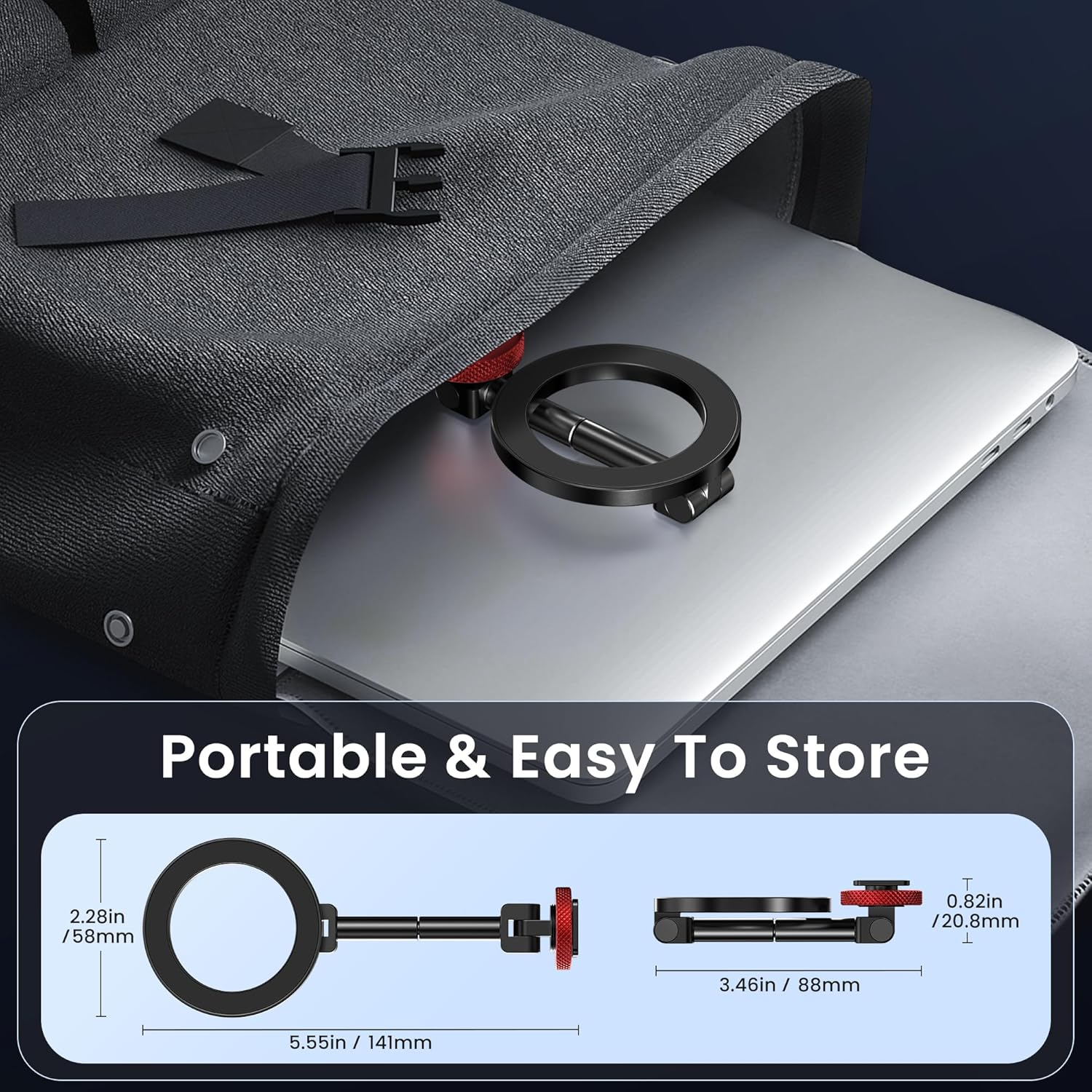 Itramax Magnetic Phone Tripod Mount,360&deg; Rotatable Mag/Safe Cold Shoe Tripod Phone Adapter Holder with 1/4" Threaded Hole for Iphone 17 Pro Max 16 15 plus 14 13 12,Samsung,Canon Nikon Sony DSLR Camera image number 3