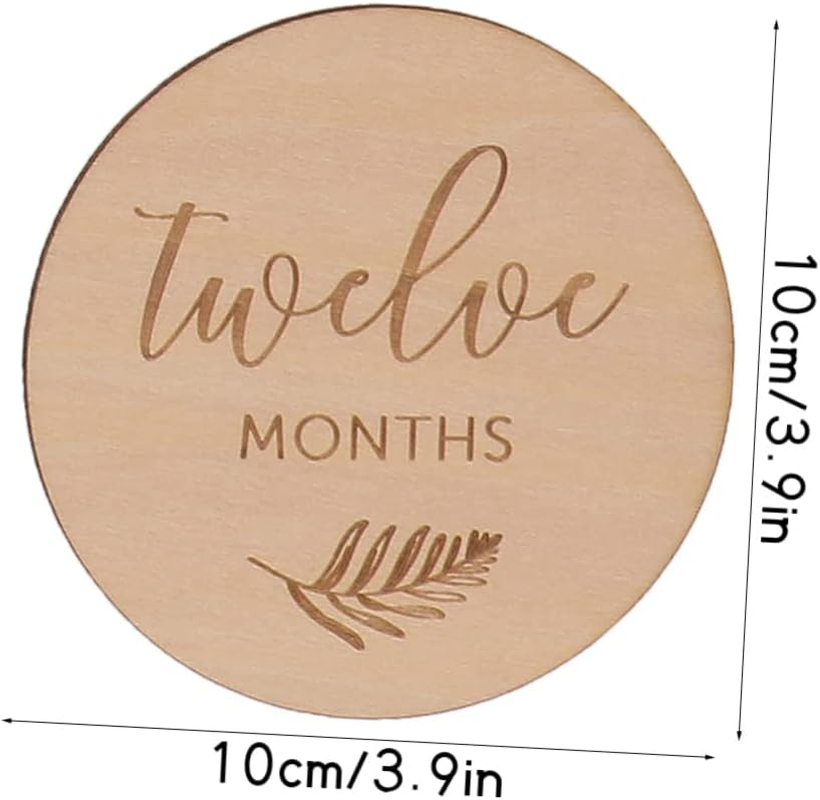 12Pcs Wooden Milestone Discs Photo Props for Milestone Cards Newborn Footprint Decoration Safe Skin-Friendly image number 3