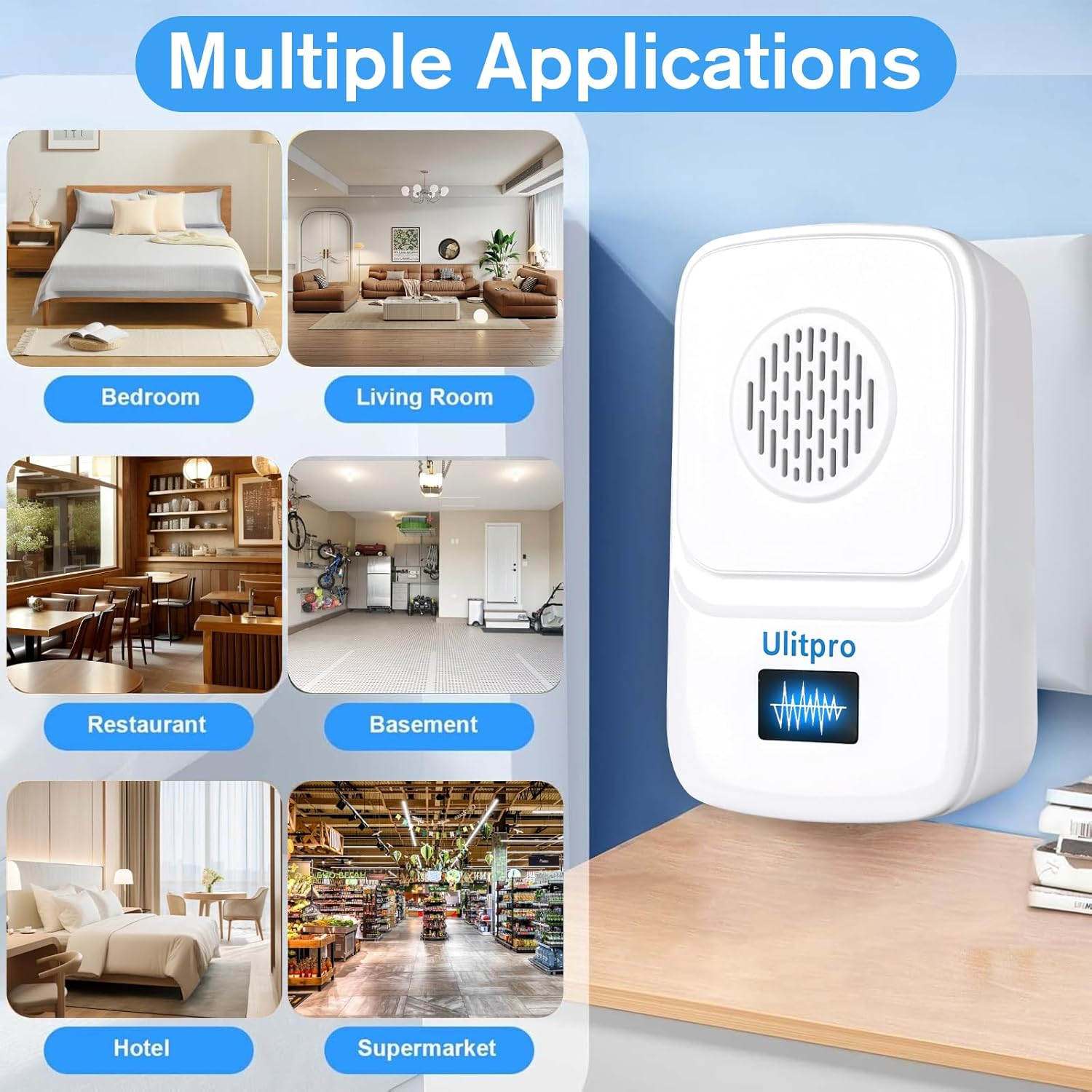Ulitpro&zwnj; Ultrasonic Pest Control Repeller, 2025 Upgraded Indoor Ultrasonic Repellent, Electronic Pest Repellent for Roach Mouse Rodent Mice Bugs Mosquito Spider Ant(6 Packs) image number 3