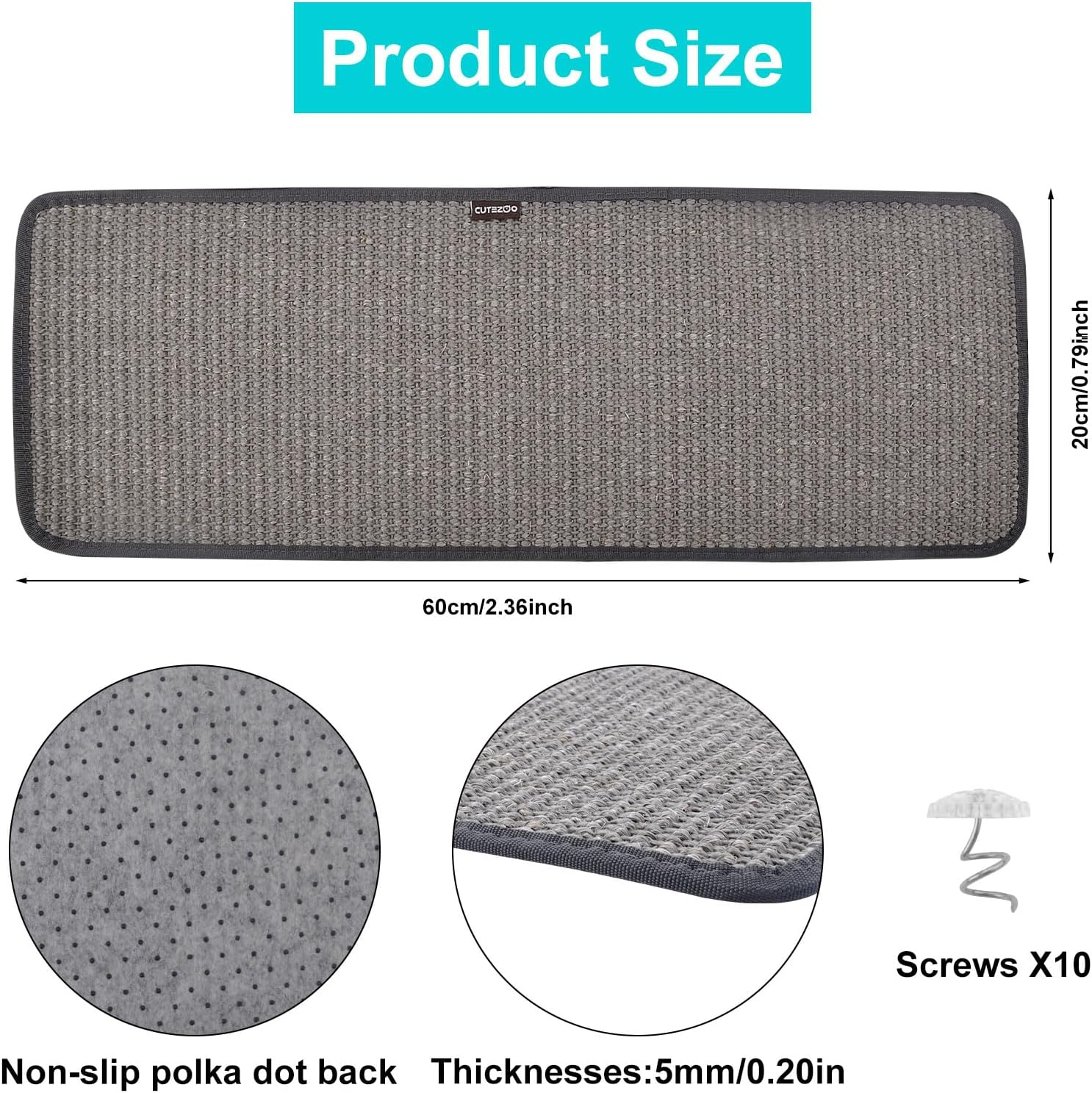 Cat Scratch Protection Cat Scratching Mat Sisal Cat Scratching Mat Scratching Mat for Cats image number 3