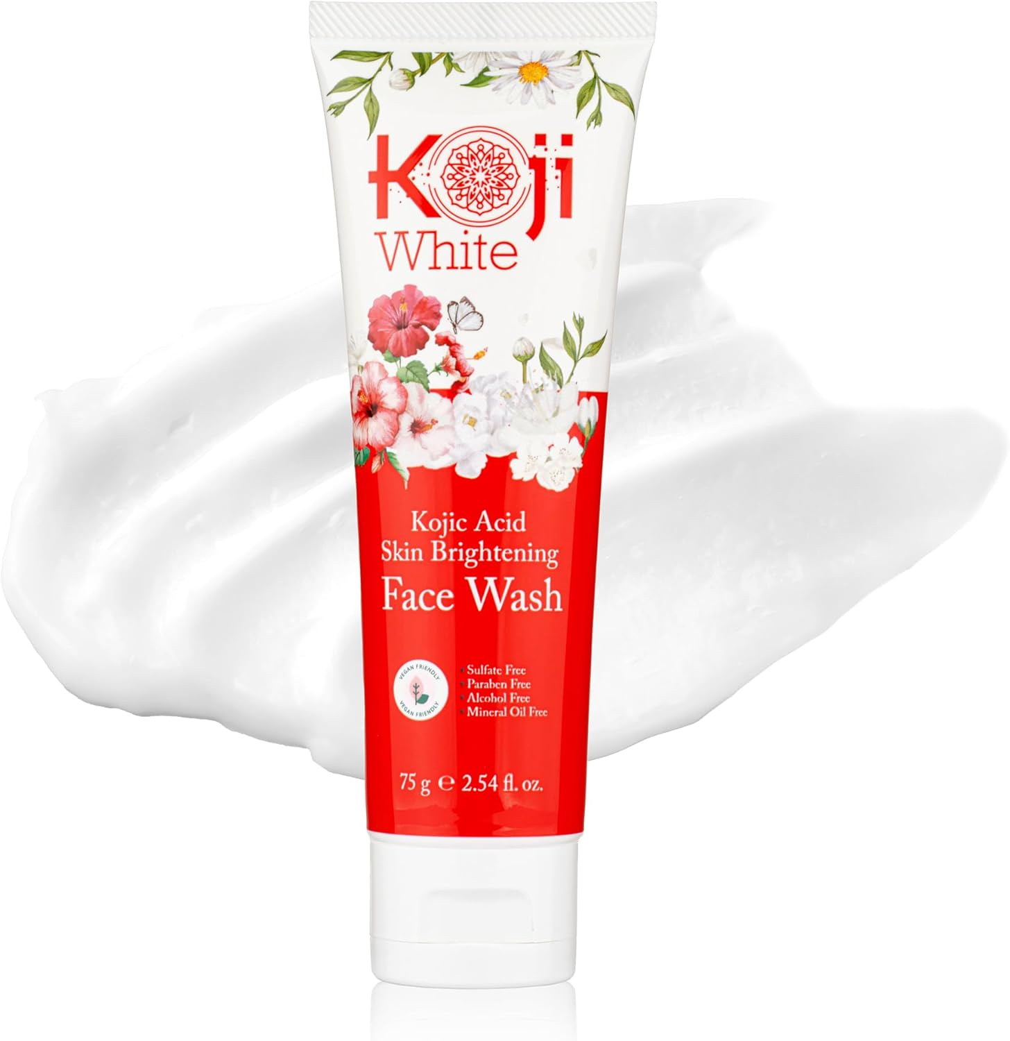 Koji White Kojic Acid Skin Brightening Face Wash for Exfoliating Face, Hydrating Face Moisturizer, Vegan Face Wash, Even Skin Tone with Vitamin C, Flower Extracts, Vitamin E, 2.54 Fl Oz image number 5