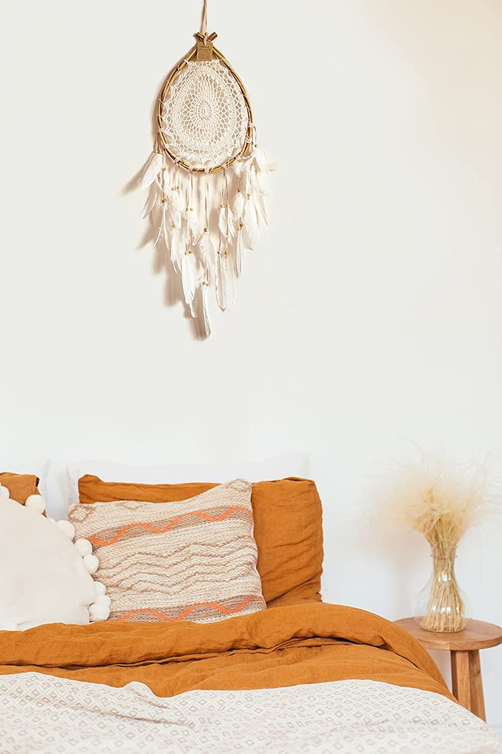 Dream Catcher Wall Hanging Boho Style Dreamcatcher Teardrop Shape Bohemian Decor Item Hand Crafted Weddings Crochet Hippie Gypsy Style Wall Hanger Decoration Bedroom Ornament Hand Made 24Cm X 80Cm image number 2