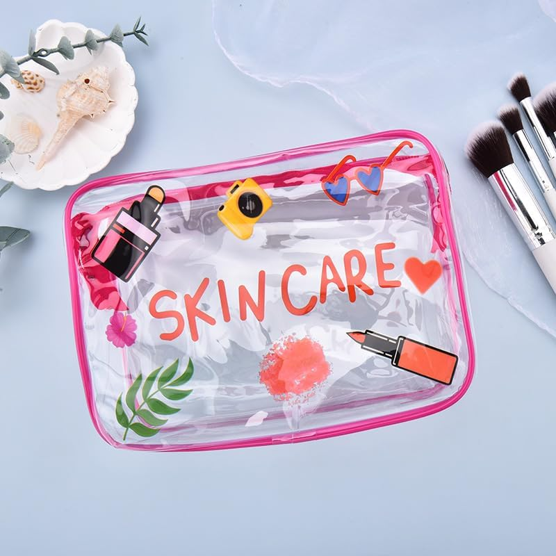 Clear Skincare Toiletry Bag for Women Girls Clear Travel Makeup Organizer for Girlfriend Christmas Birthday Gifts for Friend Bestie Waterproof Skin Care Cosmetic Pouch Beauty Enthusiasts Gift image number 2