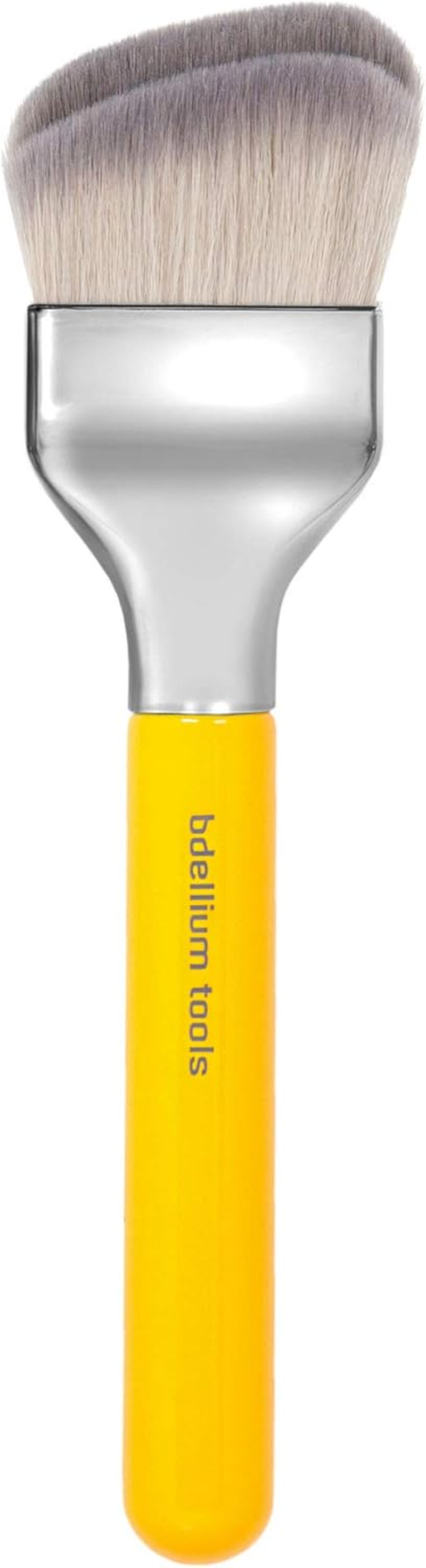 Bdellium Tools Professional Makeup Brush - Studio Series 971 Large Slanted Double Dome Blender - with Soft Synthetic Fibers, for Quick & Easy Application and Blending (Yellow, 1Pc) image number 3