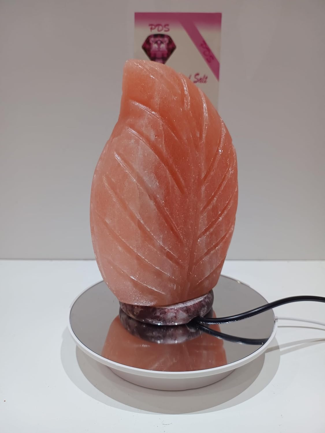 Himalayan Premium Natural Leaf Style Salt Lamp 100% Authentic, Beautifully Hand Crafted Leaf Salt Lamp Comes with Complete Electric Fitting image number 6