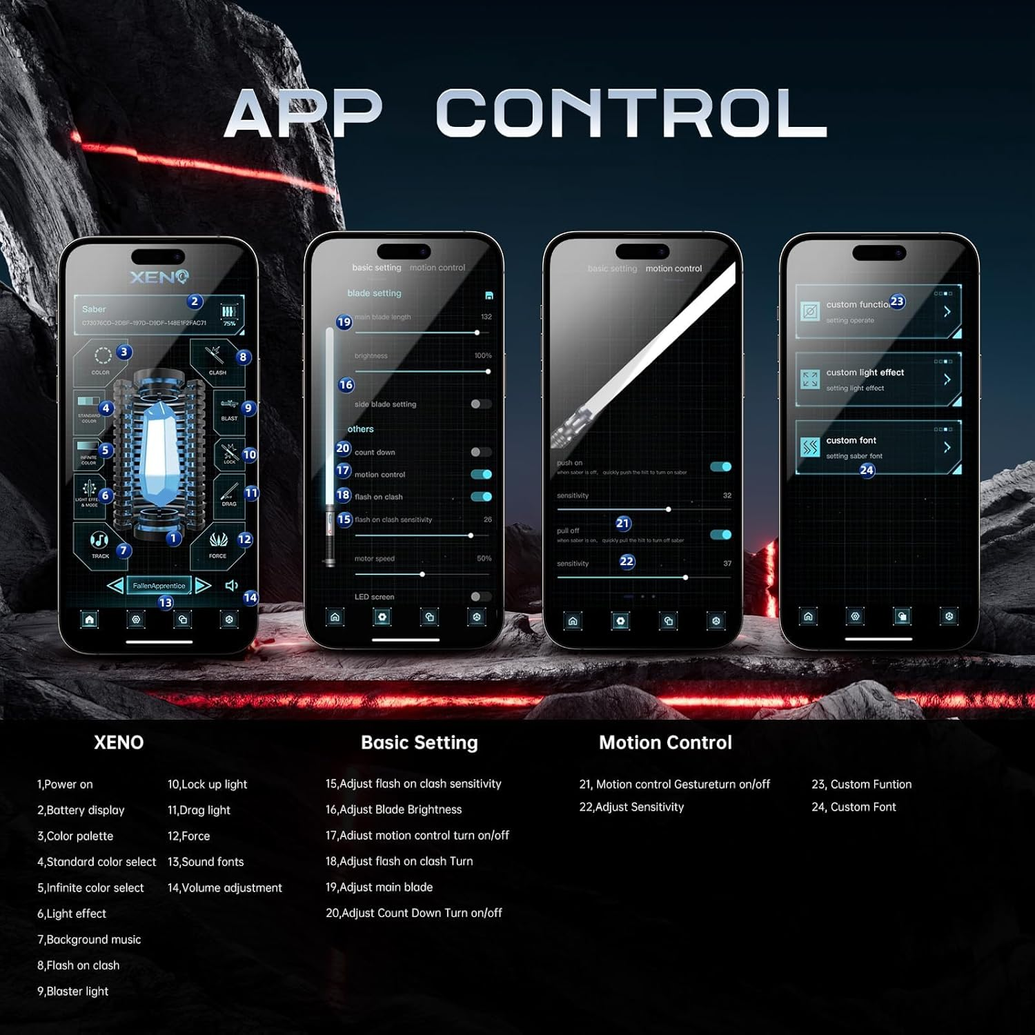 G4E Lightsaber with Bluetooth App, Smooth Swing, 16 Sound Fonts, Infinite RGB Colour Change, Motion Control. Upgraded RGB V3.0. Light Saber for Adults and Cosplay. (Ani RGB (Duelling)) image number 6